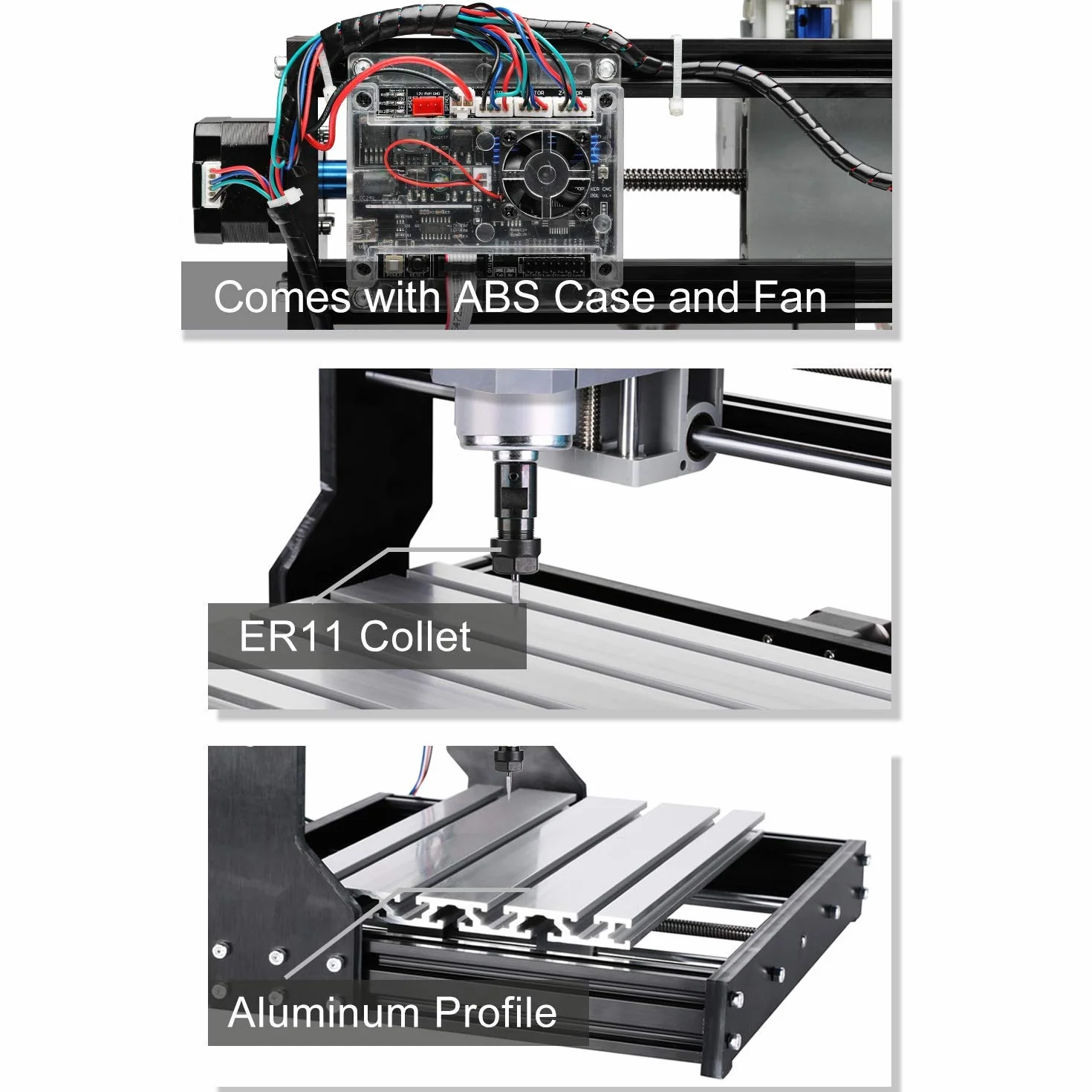 SainSmart Genmitsu CNC 3018-PRO Zestaw do frezowania/grawerowania, sterowany GRBL, 3 osie do obróbki akrylu, PCW, drewna, miękkiego aluminium, obszar roboczy 300 mm x 180 mm x 45 mm