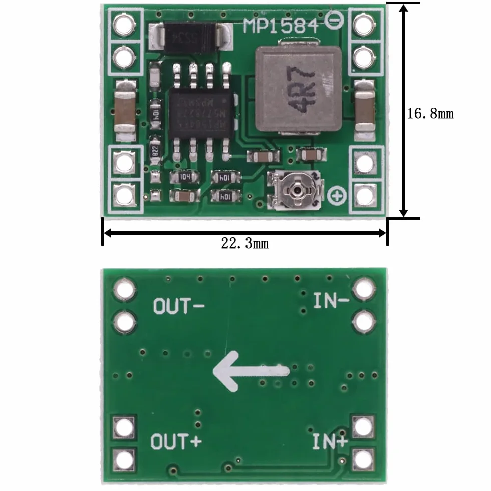 DollaTek MP1584EN DC-DC Buck Converter Regulowany 3A 24V na 12V 5V 9V 3V dla Arduino