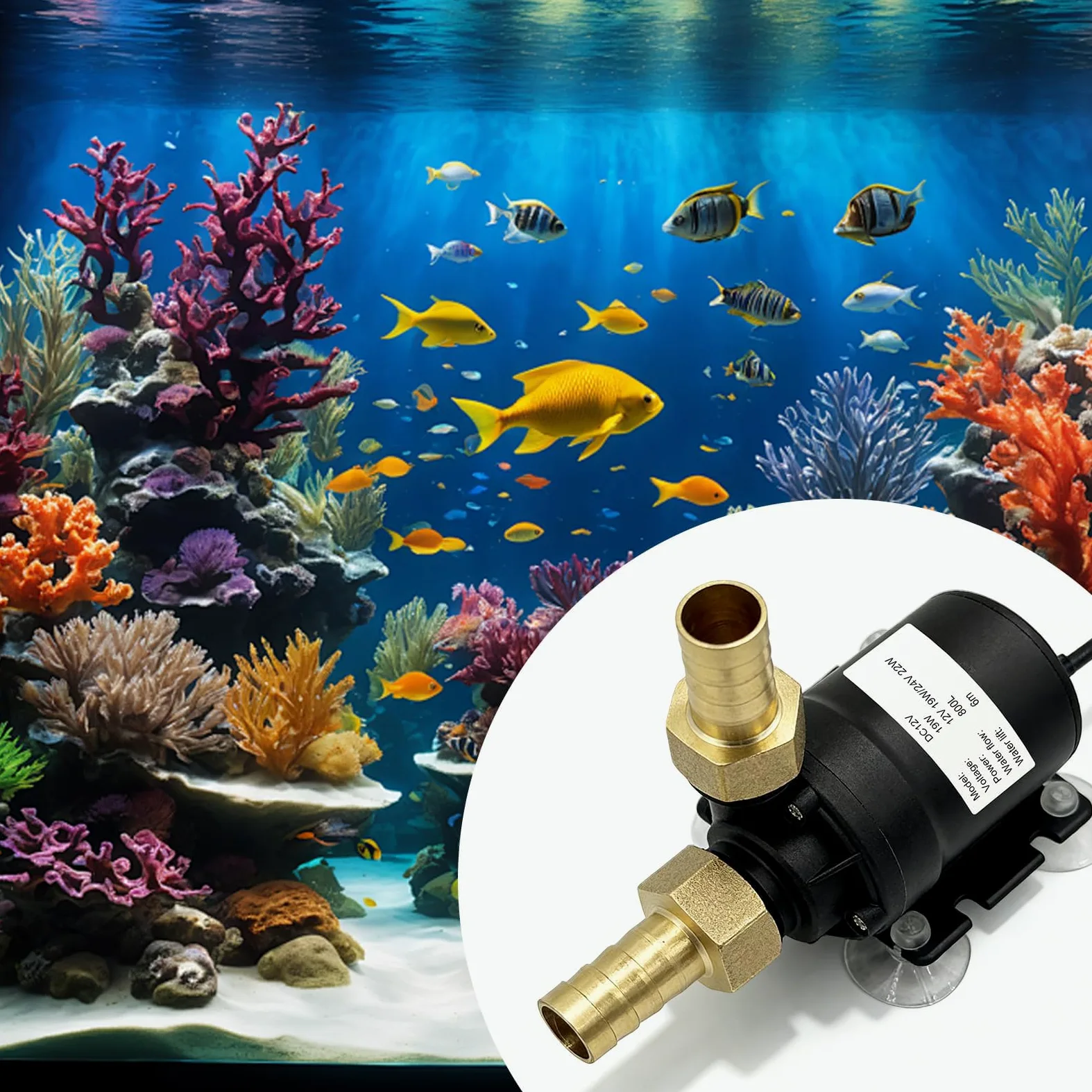 Pompa wodna 12 V bezszczotkowa DC 800 l/h 19 W mini zanurzeniowa do stawu fontanny akwarium