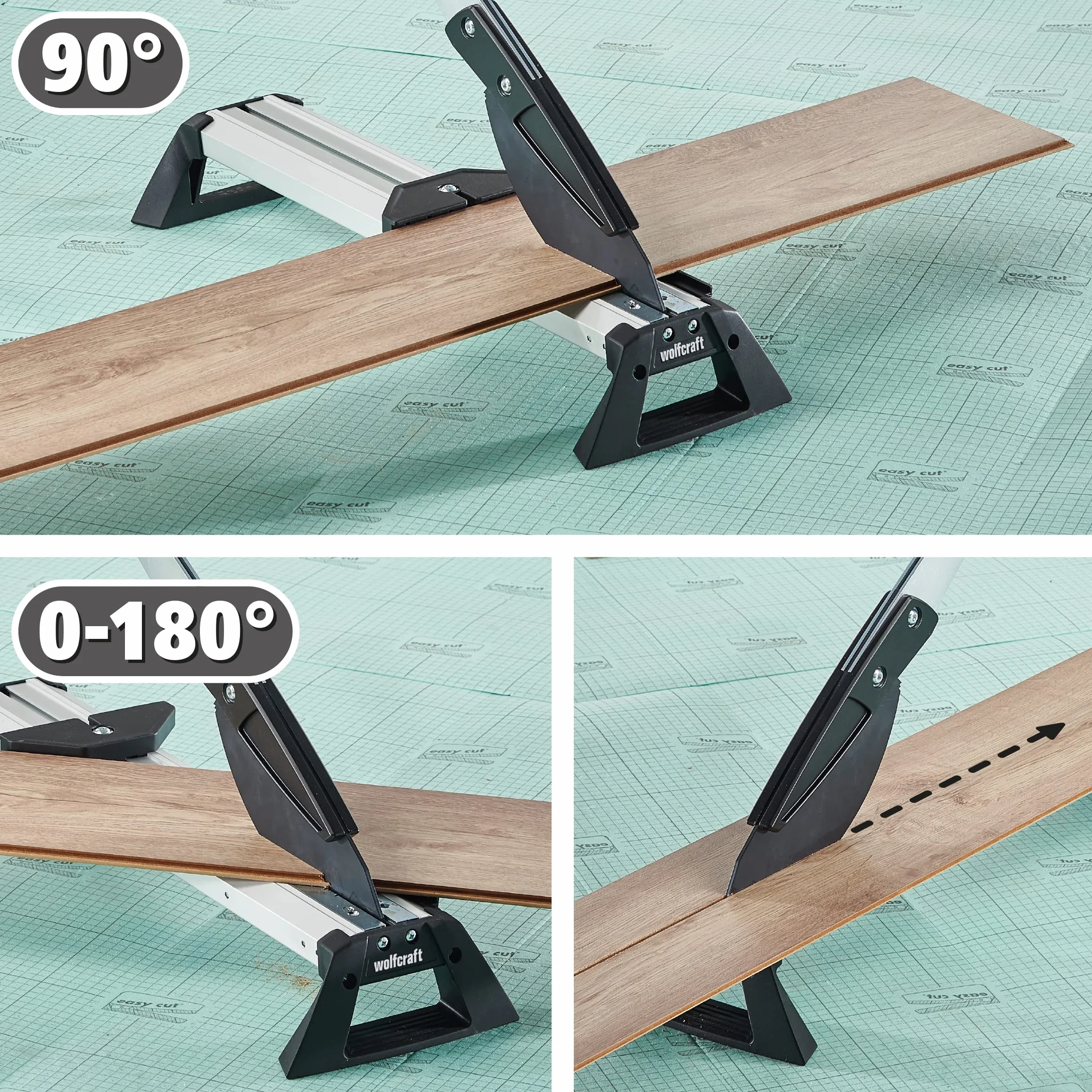 Wolfcraft 6939000 Krajalnica do Winylu i Laminatu, do 46,5 cm Szerokości, Maks. Grubość Cięcia: 11 mm