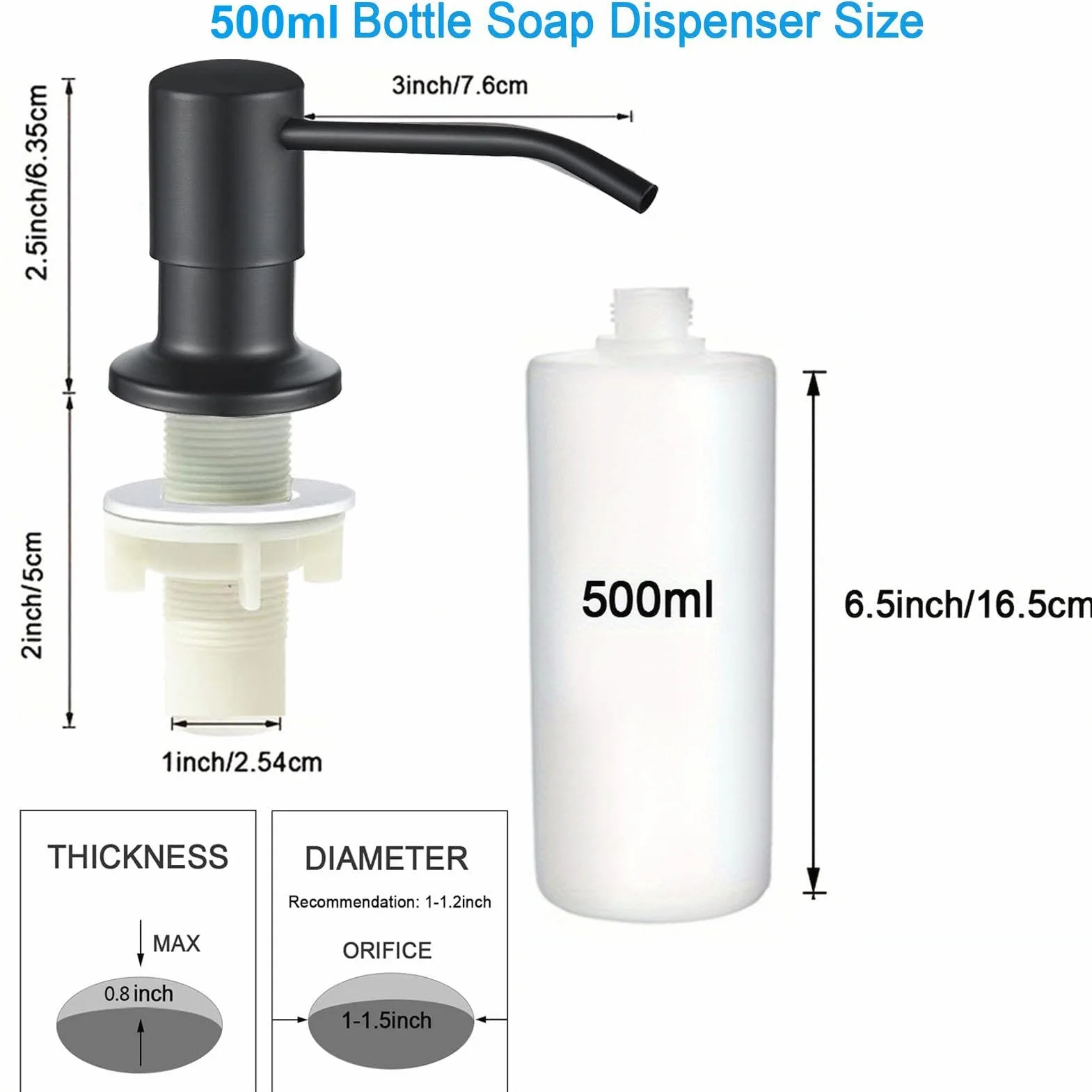 Dozownik mydła do zlewu kuchennego 360° 350ml 500ml