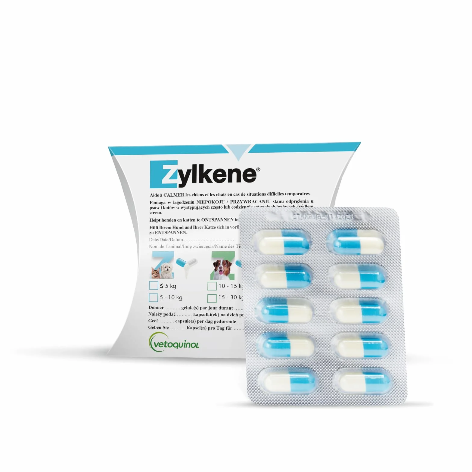 Vetoquinol Kapsułki antystresowe dla kotów małych psów 75 MG 0,15 kg