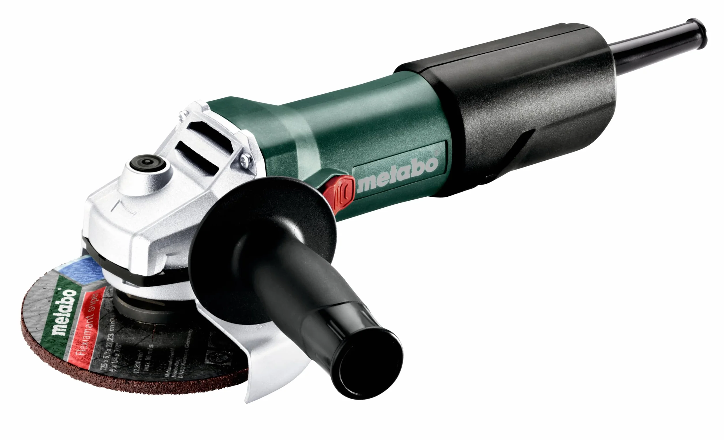 Metabo Szlifierka kątowa WEV 850-125 (603611000) karton; z regulacją prędkości obrotowej, 850 W, średnica tarczy: 125 mm, prędkość obrotowa biegu jałowego: 3000 – 11500 /min