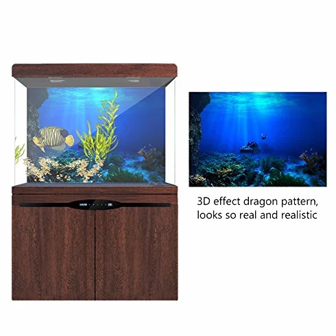 Zerodis Seaworld Aquarium Background, efekt 3D dwustronna naklejka naklejka plakat dekoracja do akwarium (76 x 46 cm)