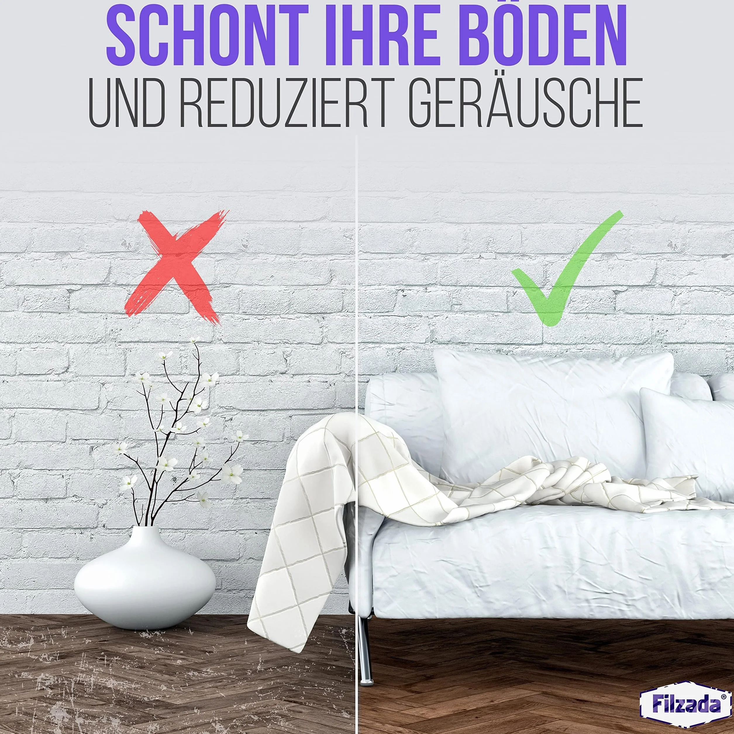 Filzada® 2x Filcowe podkładki samoprzylepne - Rolka (100 x 10 cm) - Brązowy - Profesjonalne podkładki meblowe Filc o idealnej sile klejenia