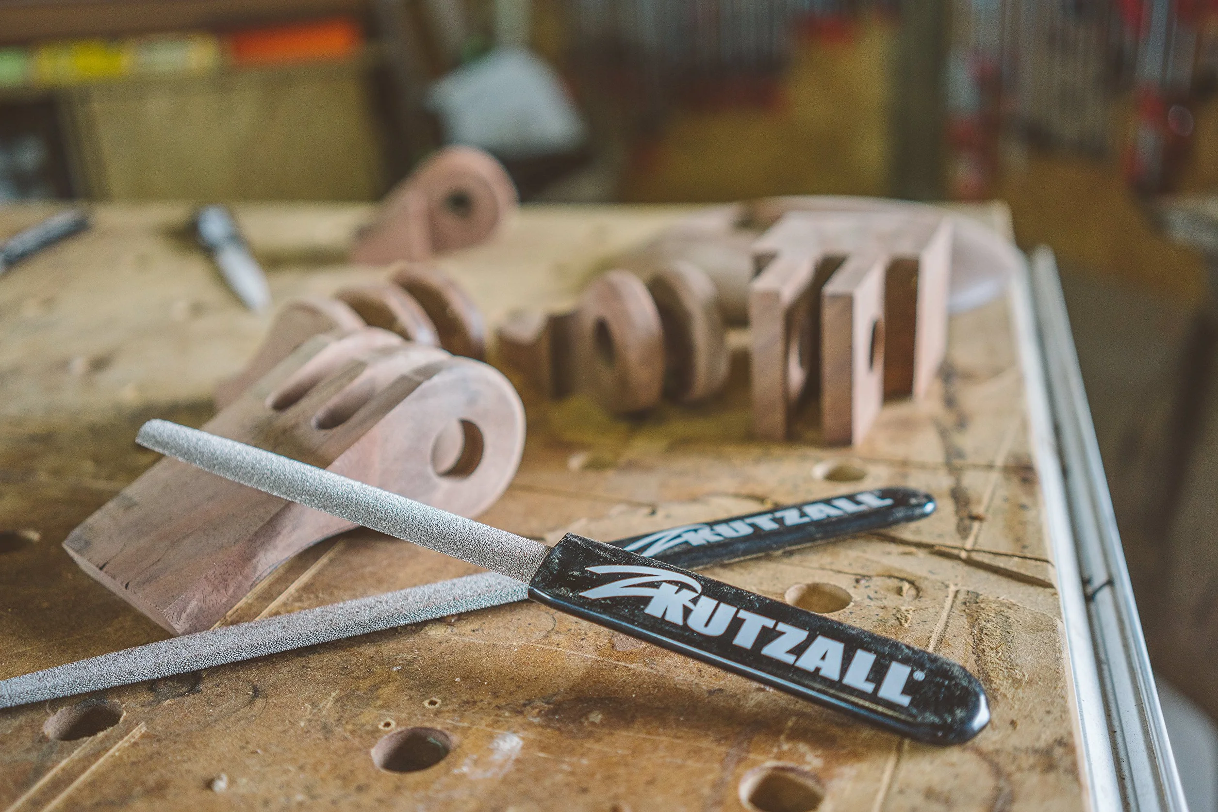 Kutzall Original 8" Half-Round Hand Rasp - Coarse, For Woodworking & Shaping, W/ Ergonomic Soft Grip Handle, Abrasive Tungsten Carbide Coating - 13" (330.2mm) Overall Length - HR8330