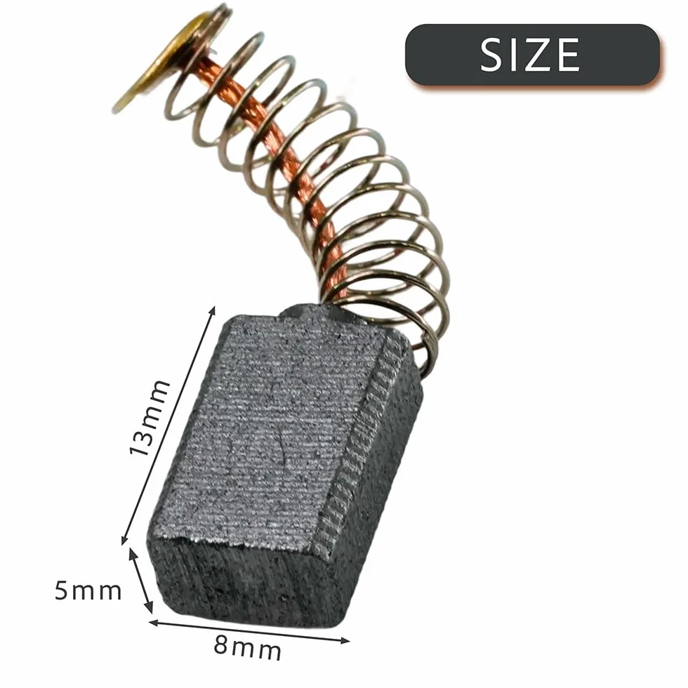 Selyse 12 szczotek węglowych do silników elektrycznych, uniwersalne szczotki węglowe 13 mm x 8 mm x 5 mm, do naprawy silników elektrycznych, trwała jakość i wysoka wydajność