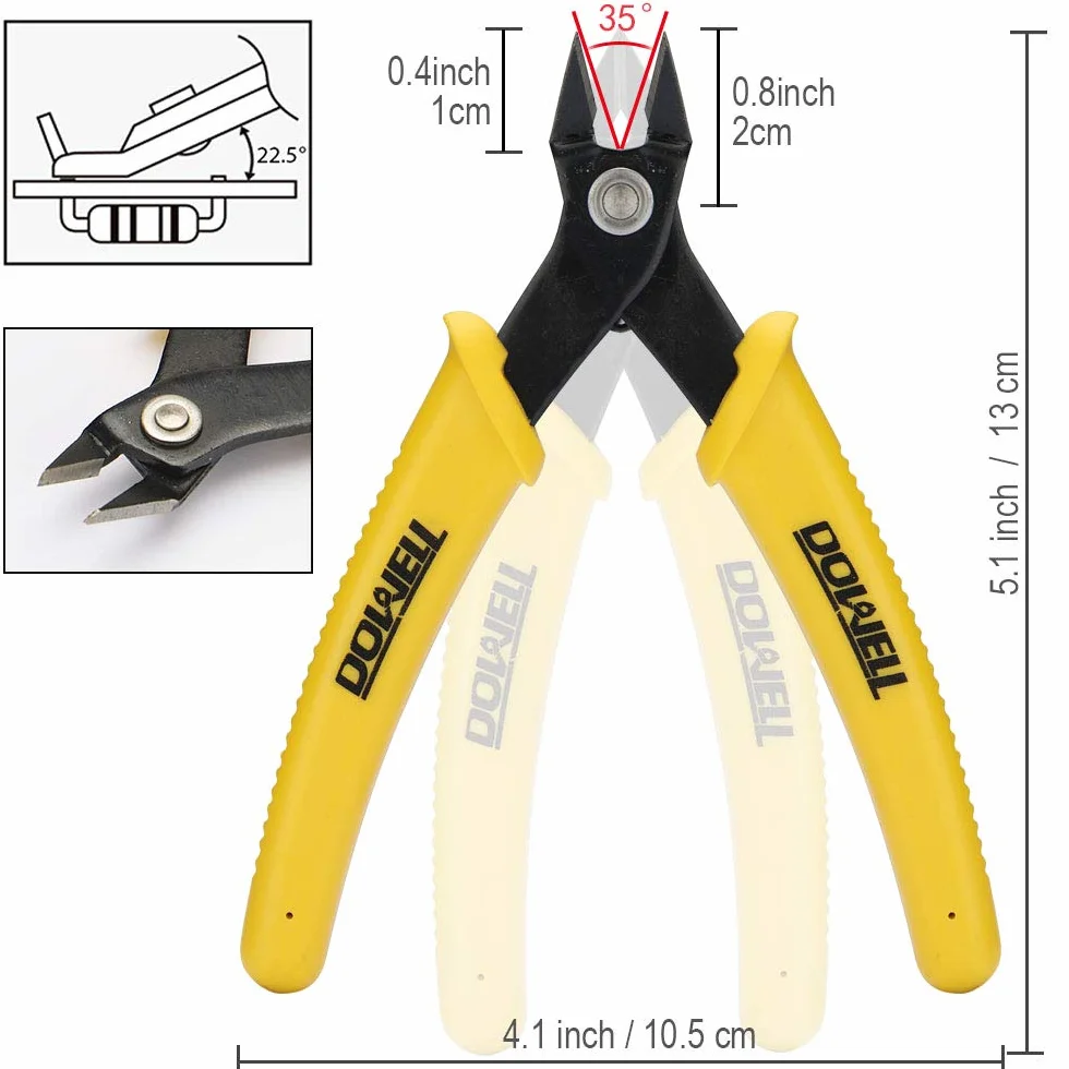 DOWELL Micro Cutter Flush Cutter Przecinak do Drutu do Cięcia Kabli Miedzianych i Aluminiowych 2 szt.
