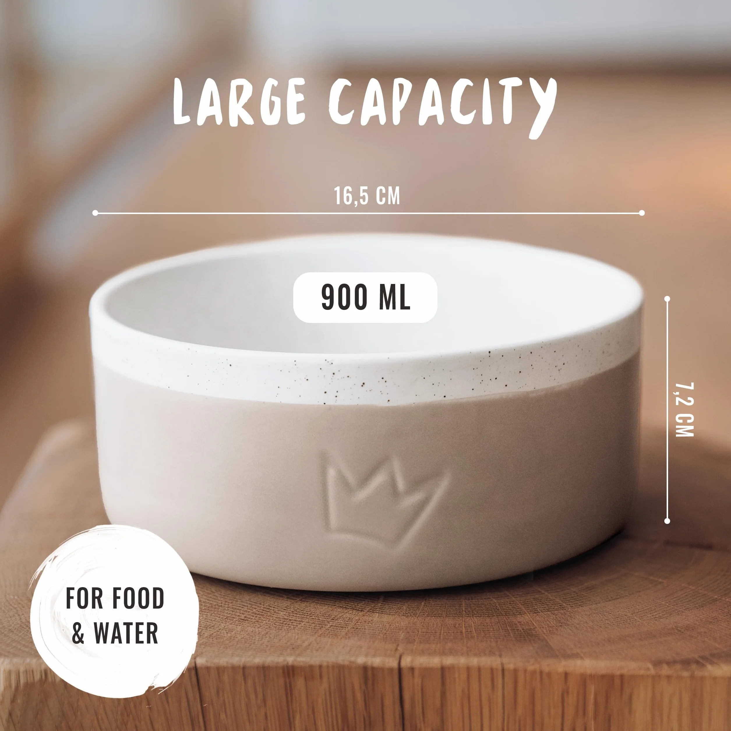 Rudelkönig Ceramiczna miska dla psa Zestaw 2 x 900 ml Antypoślizgowa z bezpieczną glazurą