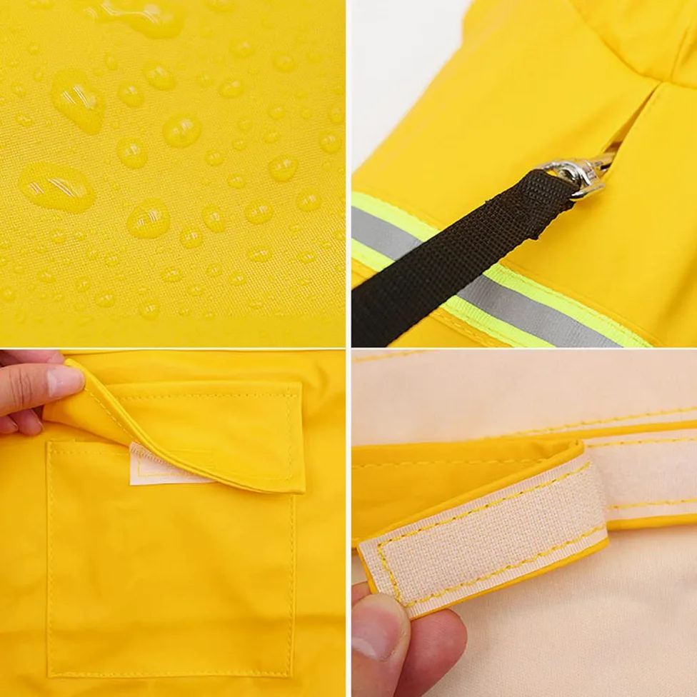płaszcz przeciwdeszczowy dla psa, Płaszcz przeciwdeszczowy dla zwierząt Ubrania psów Wodoodporny kostium dużego psa Golden Outdoor Pet Supplies(Yellow,XXL)