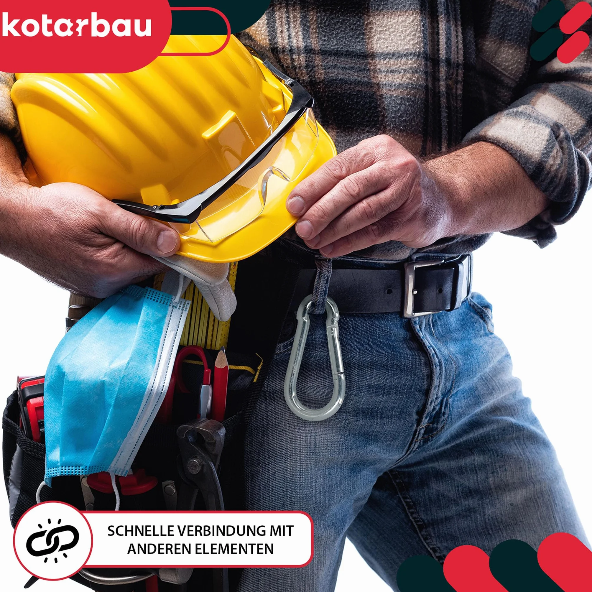 KOTARBAU® Karabińczyk do linek straży pożarnej, wytrzymały do łańcuchów