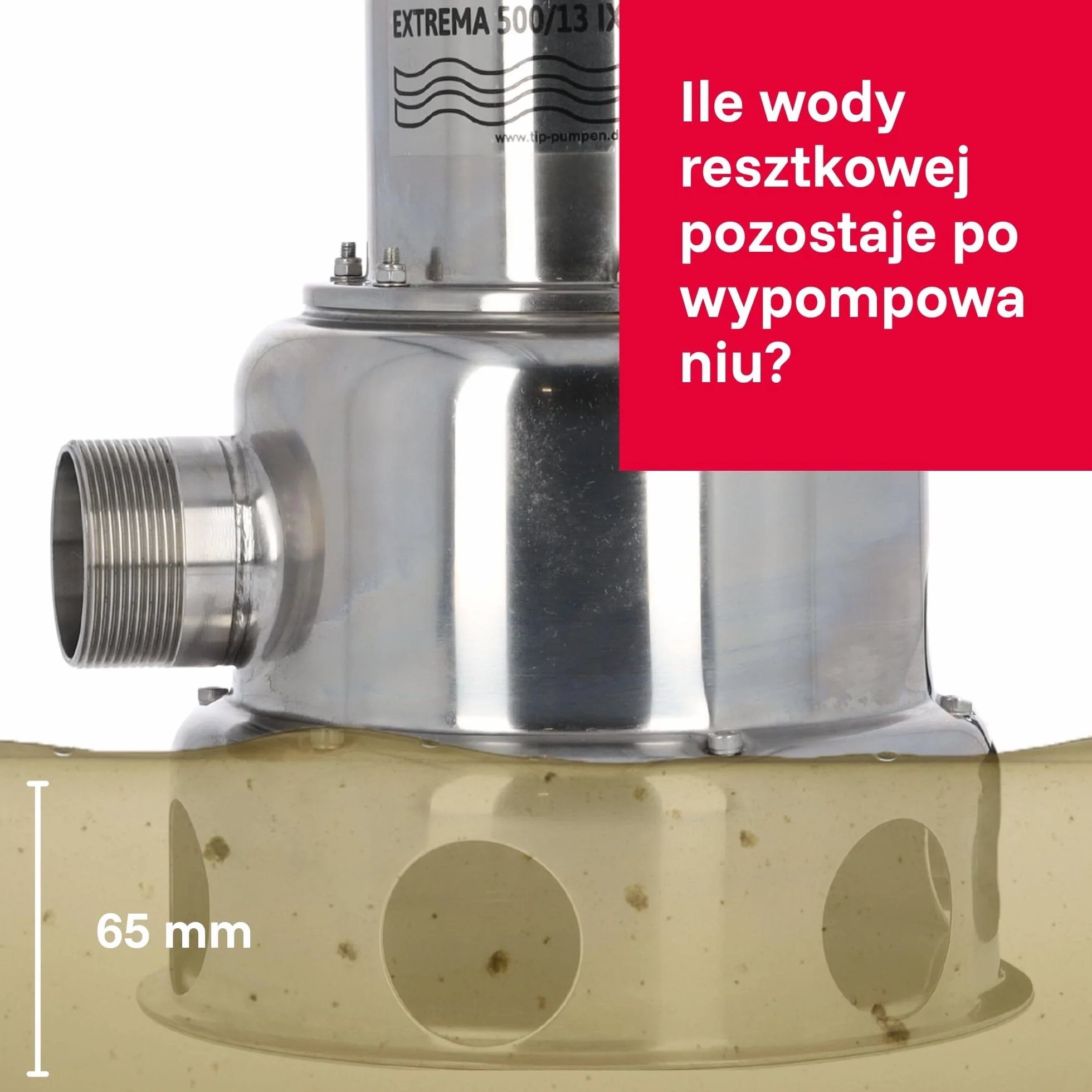 T.I.P. Pompa zanurzeniowa do brudnej wody Extrema 500/13 IX 30000 l/h 13m 1800W 45mm 95°C
