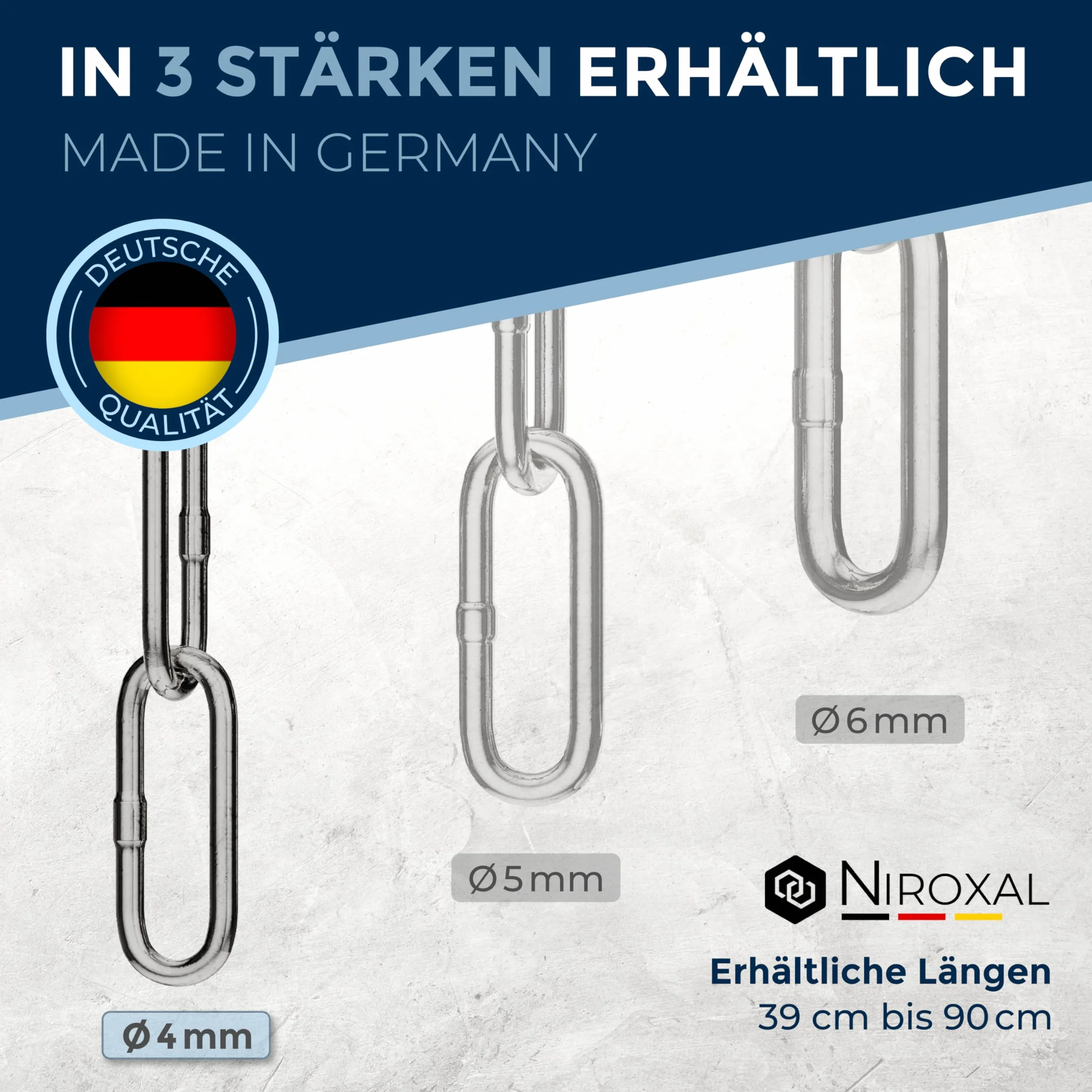 Łańcuch dla psa ze stali nierdzewnej, łańcuszek treningowy/łańcuchowy długi z blokadą ciągu – 4 mm x 51 cm