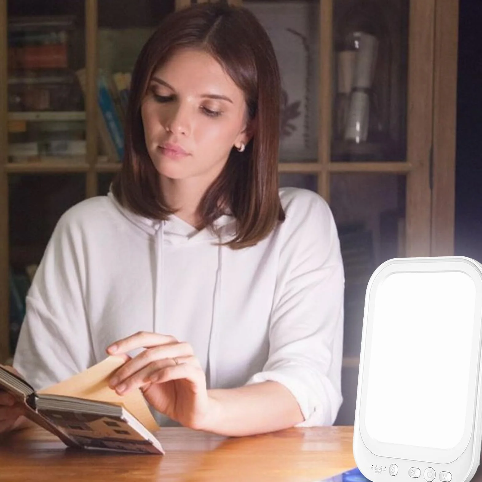GOMETY Lampa do terapii światłem 10 000 luksów, 4 timery, 3 temperatury barwowe, lampa LED imitująca światło dzienne, składany stojak.