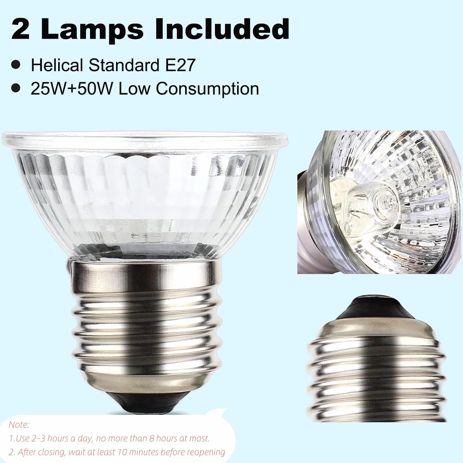 Żółw lampa grzewcza, do akwarium, gadów z 2 żarówkami UVA UVB Basking Spot i zaciskiem obrotowym 360° dla żółwia, węża, jaszczurki itp. halogenu, pomarańczowe światło