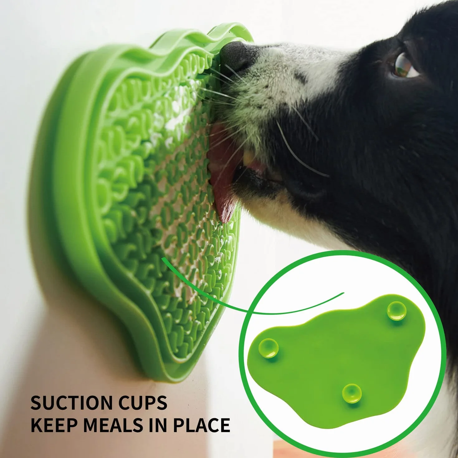 PetDreamHouse PAW Slow Lick Pad – antypoślizgowa mata do lizania dla psów i kotów, łagodząca niepokój, trwała TPE, uchwyt z przyssawką, nadaje się do mycia w zmywarce, zielona