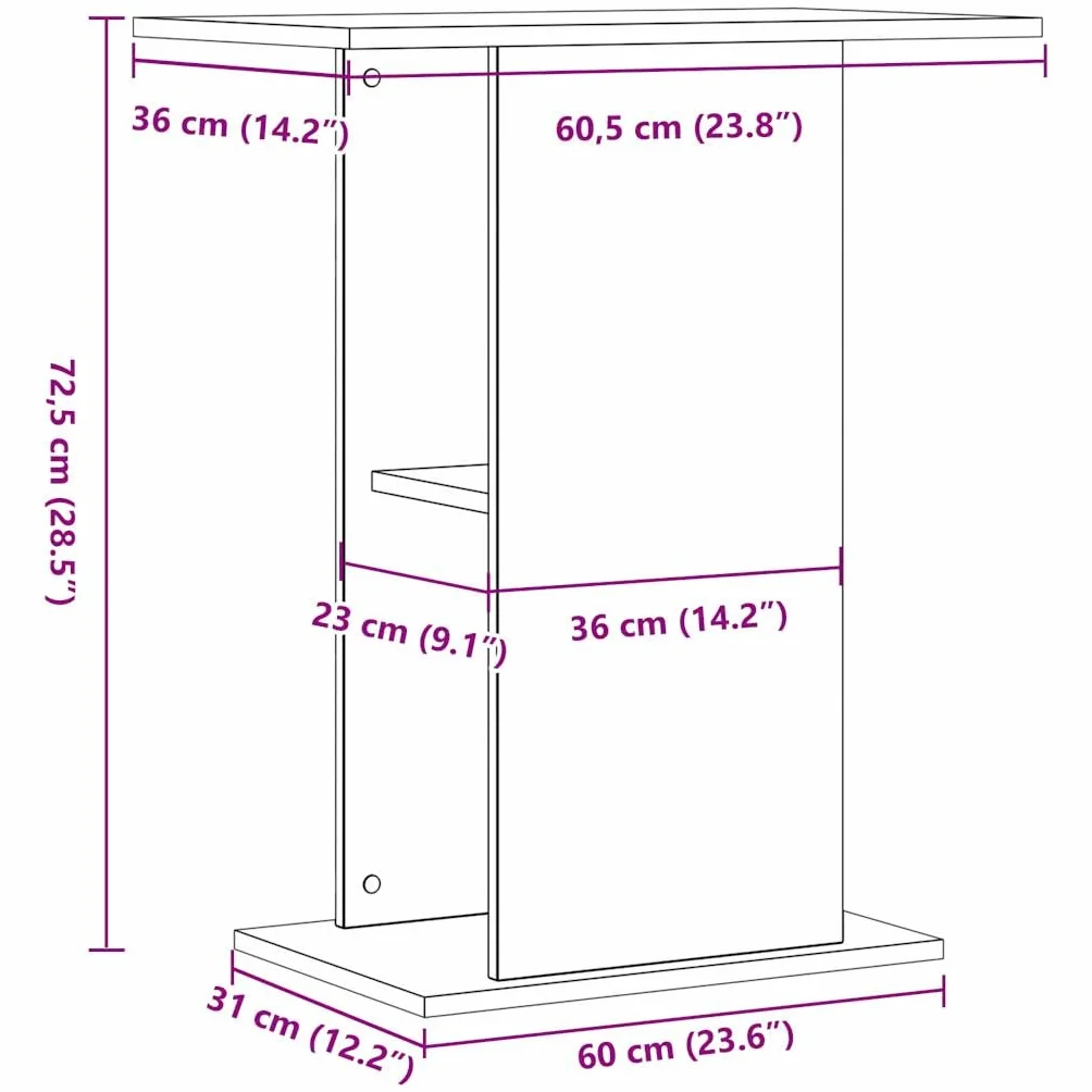 vidaXL Szafka pod akwarium, stare drewno, 36x60,5x72,5 cm, stolik pod akwarium, szafka akwariowa, szafka pod akwarium, stolik akwariowy