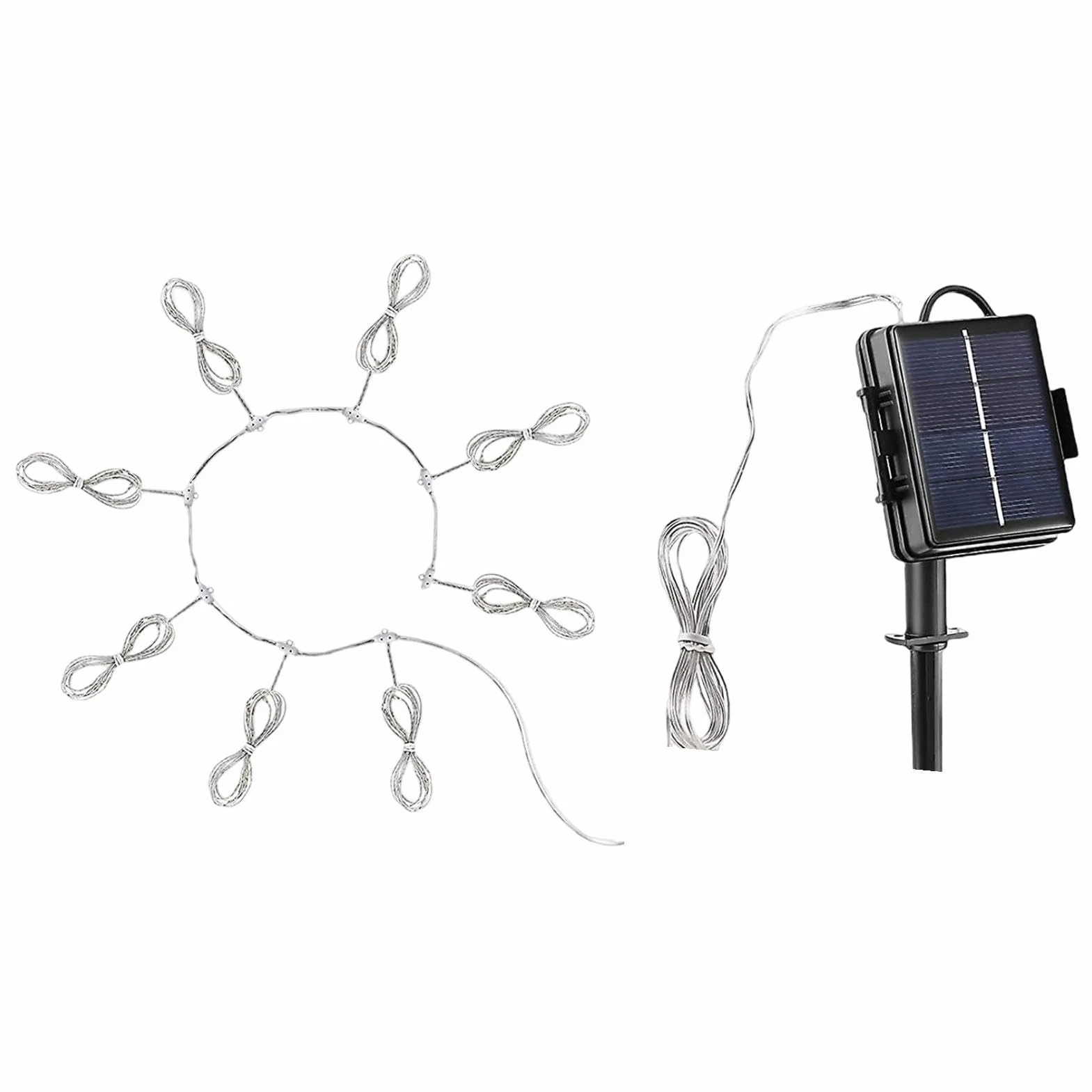 JINGLING Parasol przeciwsłoneczny z 104 solarnymi diodami LED, osłona wisząca na płozach z 8 trybami jasności – dekoracyjny parasol do użytku na zewnątrz jest odporny na wszystkie warunki