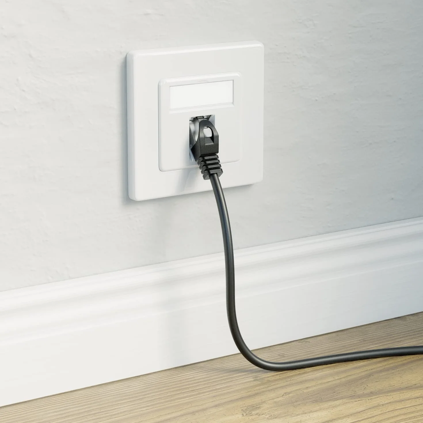 deleyCON 1x Gniazdko Sieciowe CAT8 Podtynkowe z Modułem RJ45 Keystone - 40 Gbps, STP Ekranowane - do Patchcordów, Kabli Sieciowych, Przewodów Instalacyjnych Ethernet - Gigabit LAN - Białe