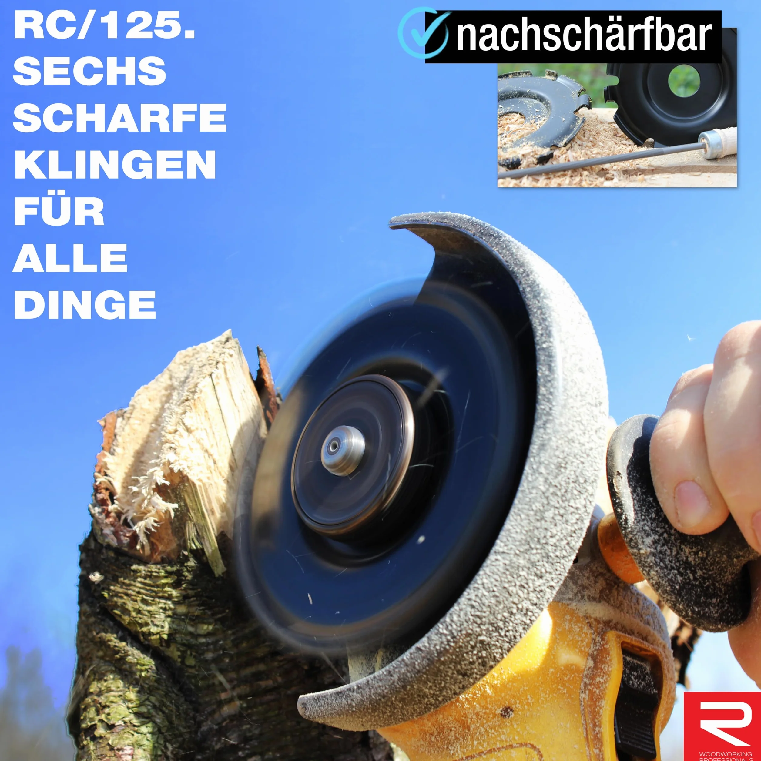 ROTAREX Profi-Tarcza do rzeźbienia w drewnie (miękkie i twarde) - Tarcza do drewna ze szwedzkiej stali hartowanej - Ø 125 mm x 22,2 mm
