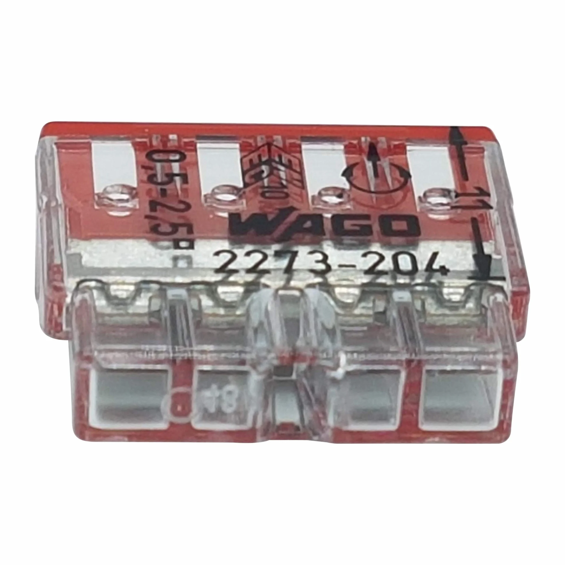 Wago 2273-204 COMPACT Zaciski przyłączeniowe 4-biegunowe 0,5–2,5 mm² przezroczyste/białe 10 szt.