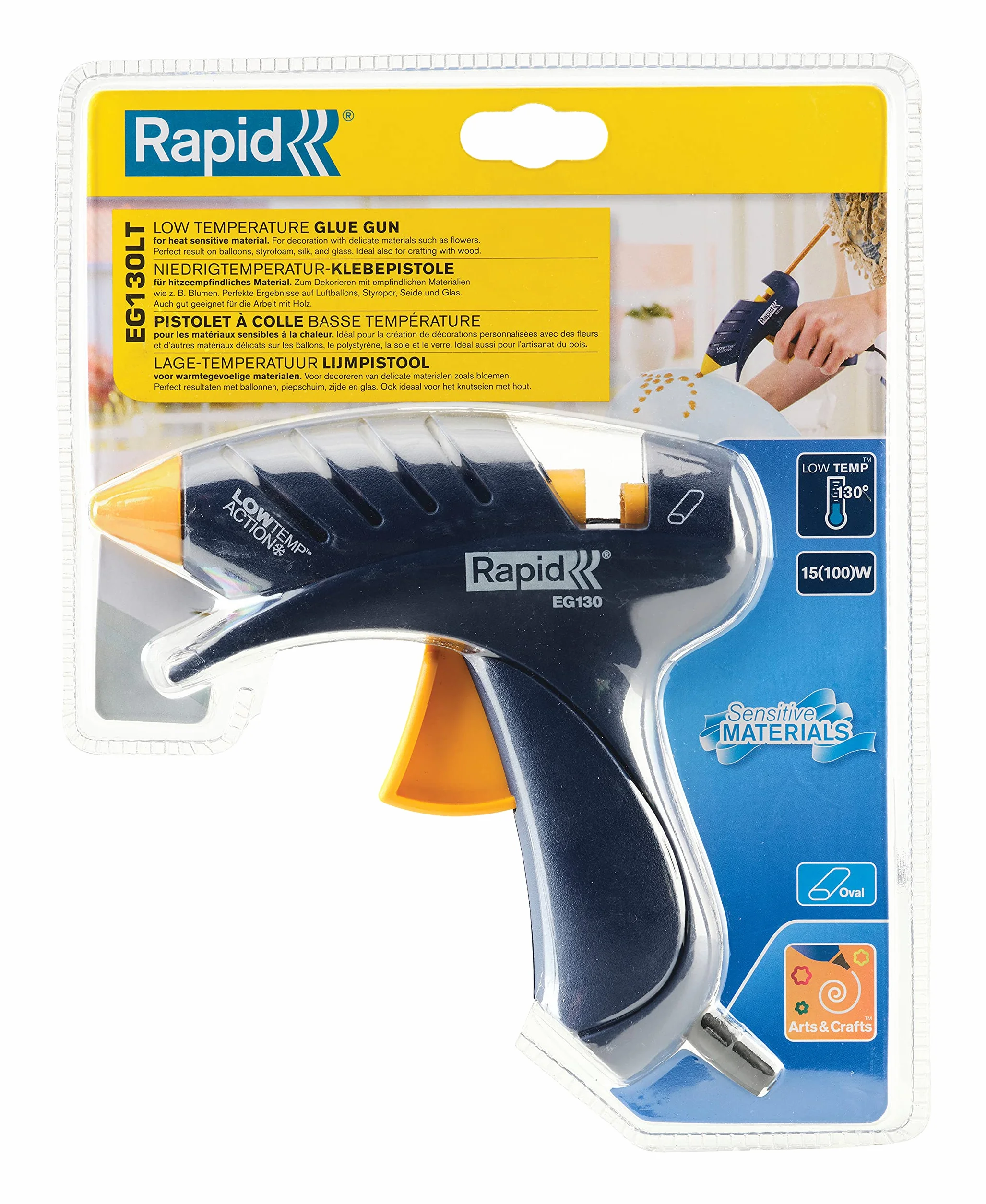 Rapid 5000435 EG130LT pistolet niskotemperaturowy owalny 9 mm, 100 W