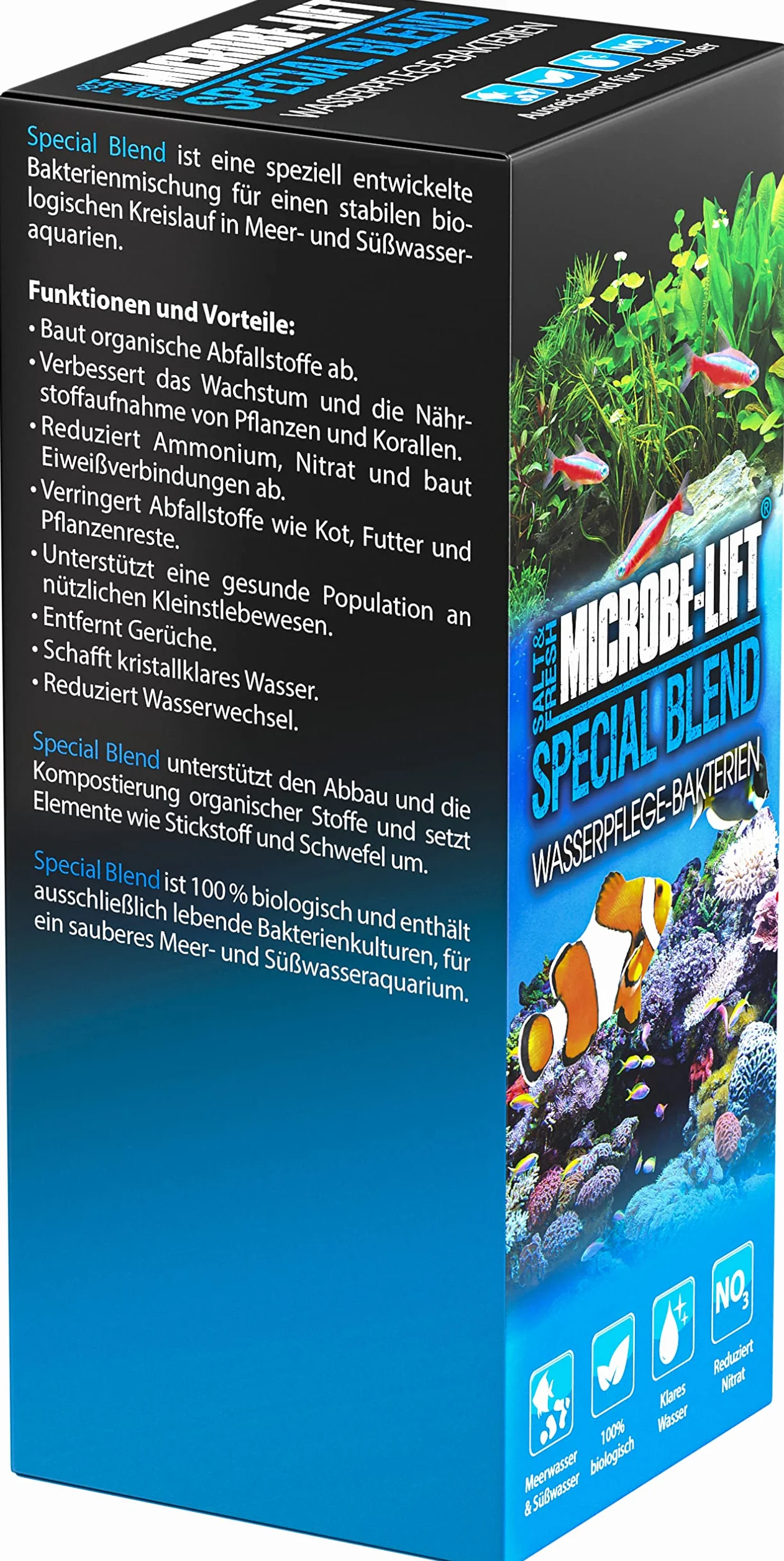 MICROBE-LIFT Special Blend – wysoce aktywne bakterie, do akwarium blisko natury, wspomaga rozkład zanieczyszczeń, woda słodka i morska, 118 ml