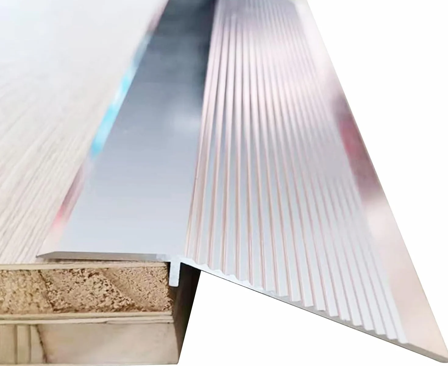 Próg listwy przejściowej ze stopu aluminium do drzwi do łazienki/drzwi zewnętrznych, listwa wykończeniowa do wykładziny dywanowej do laminatu, płynne przejście(Silver)
