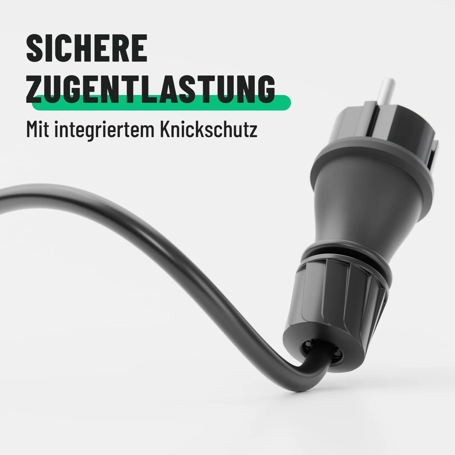 greate 3 x niemiecka wtyczka męska, 230 V, wodoszczelna, IP54 – wtyczka Schuko z ochroną przed zginaniem i odciążeniem - 2-biegunowa wtyczka shuko z gniazdem 16A i 3,7 kW