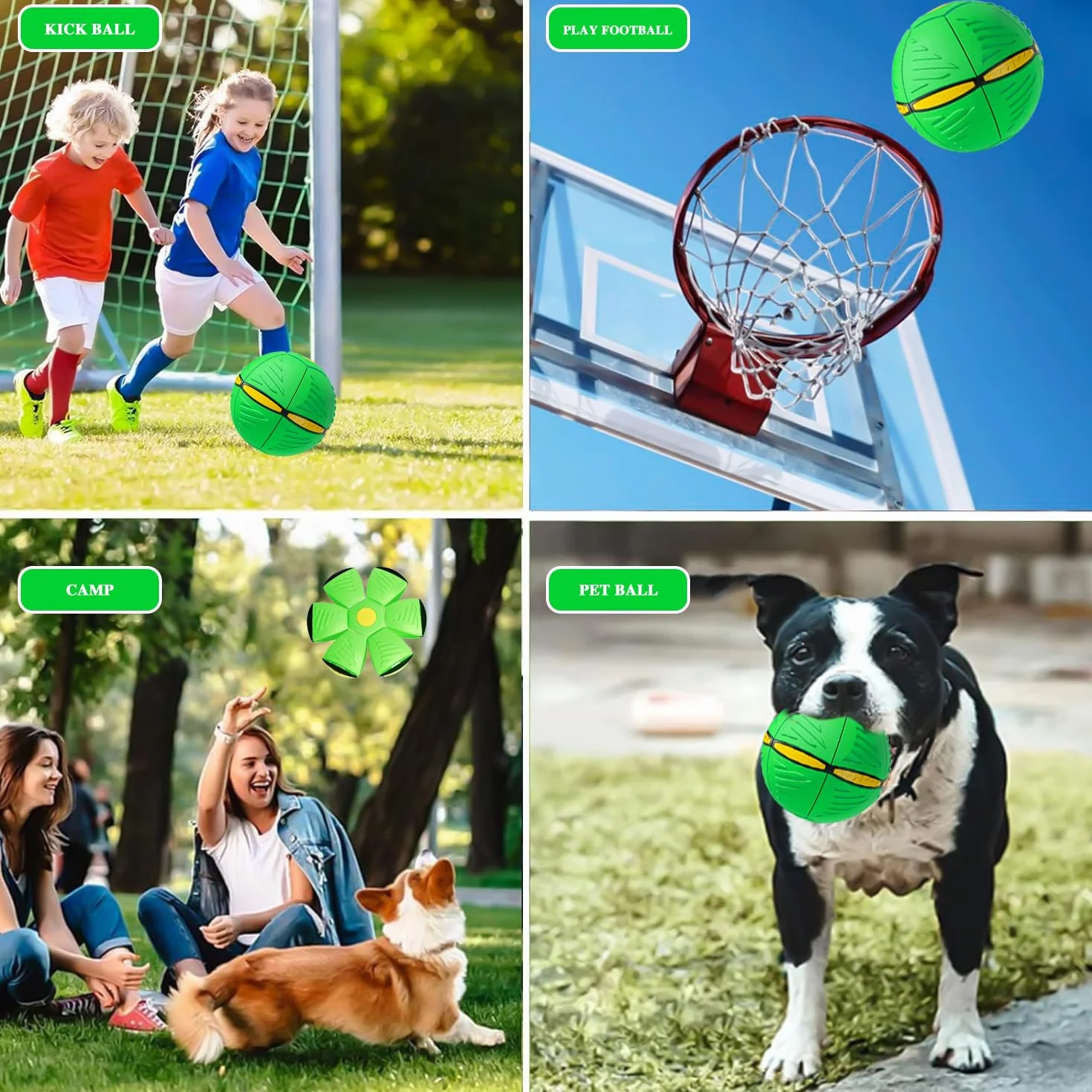 Frisbee piłka dla zwierząt domowych, zabawka outdoorowa, latająca piłka ssąca dla psów, interaktywna zabawka dla psa, frisbee, do treningu psa, rzucania, łapania, zielona