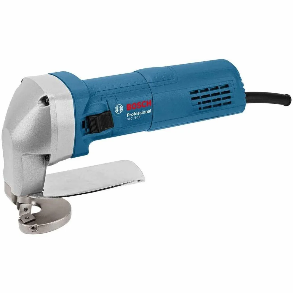 Bosch Professional: nożyce GSC 75-16 (nóż i klucz sześciokątny rozmiar 3, 750 W, do stali do 400 N/mm² przy grubości 1.6 mm)