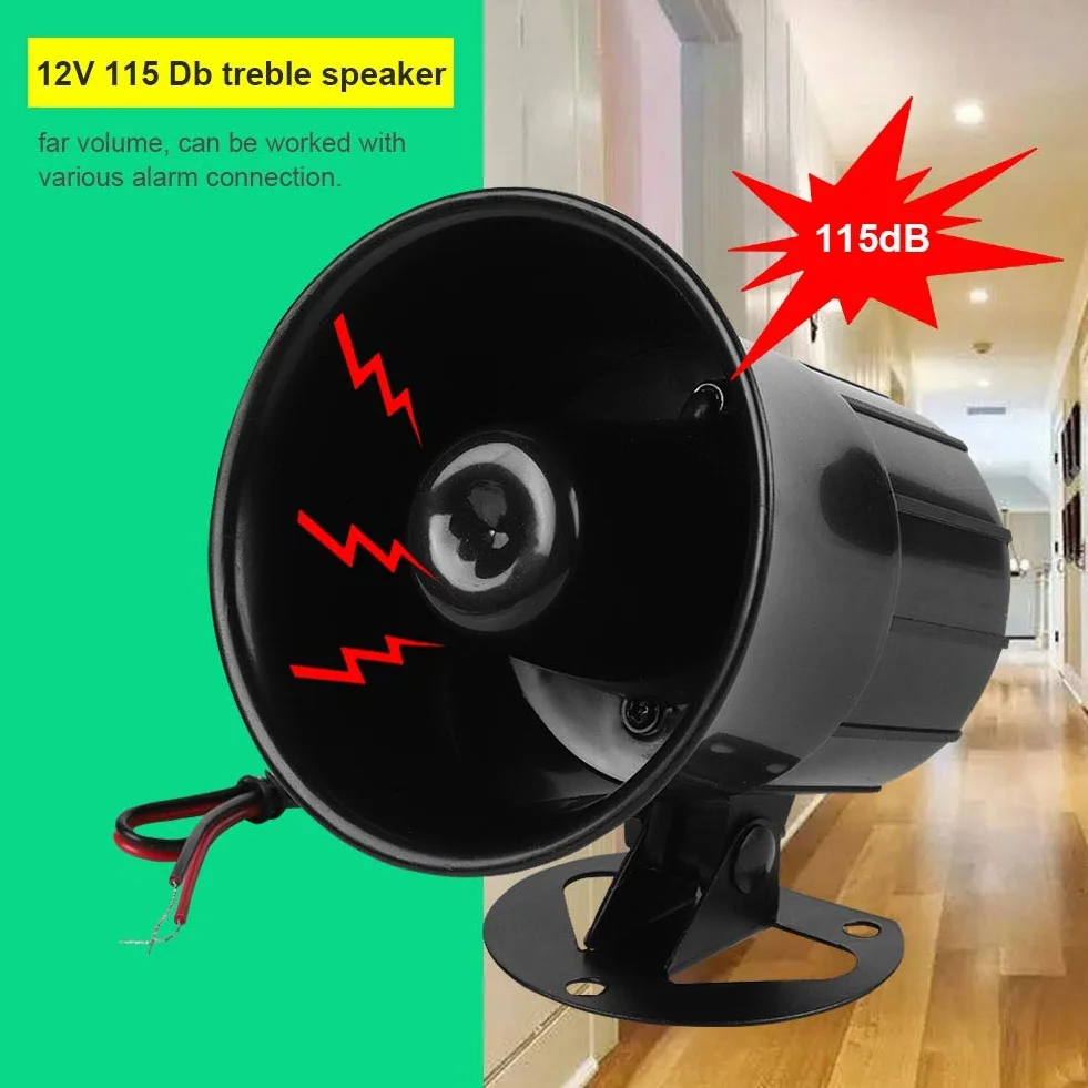Horn Alarm, 110dB DC Draht lauter Horn Alarm, Sirene Lautsprecher Einbruchmeldeanlage für die Sicherheit im Freien