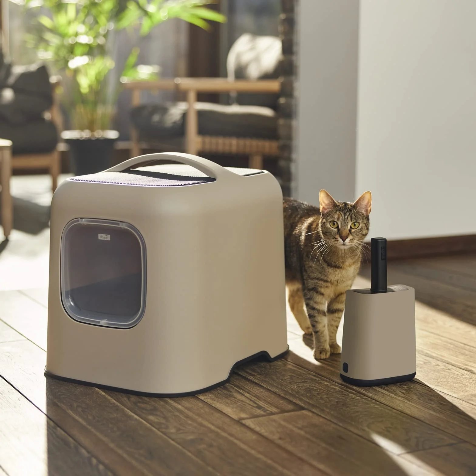 Rotho MyPet Biala szufla z uchwytem i woreczkiem XL, tworzywo sztuczne (PP z recyklingu), cappuccino, (16,2 x 9,1 x 29,0 cm)
