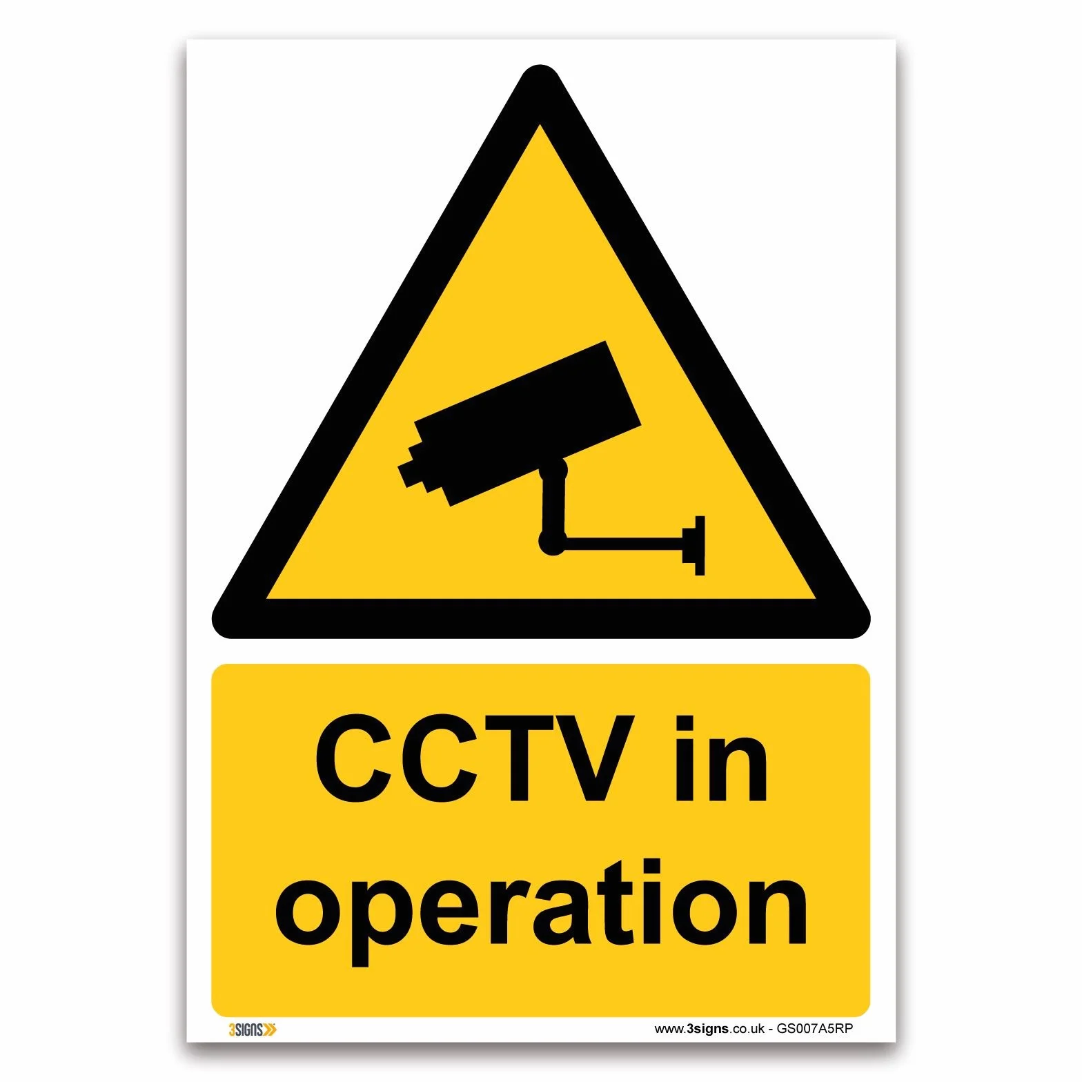 Znak ostrzegawczy CCTV plastikowy sztywny 1 mm A5 210 x 148 mm