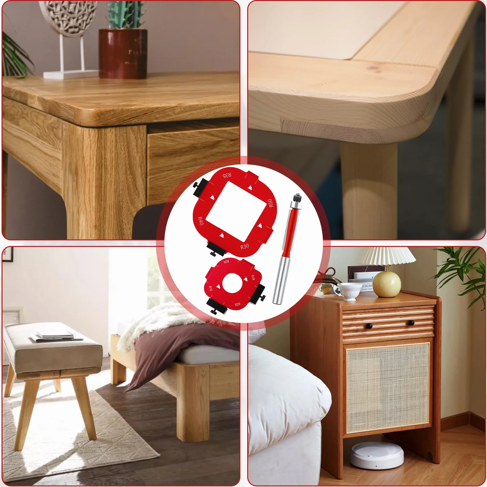 Szablon do frezarki górnowrzecionowej 4w1 Jig R10 R15 R20 R25 z frezami akcesoria