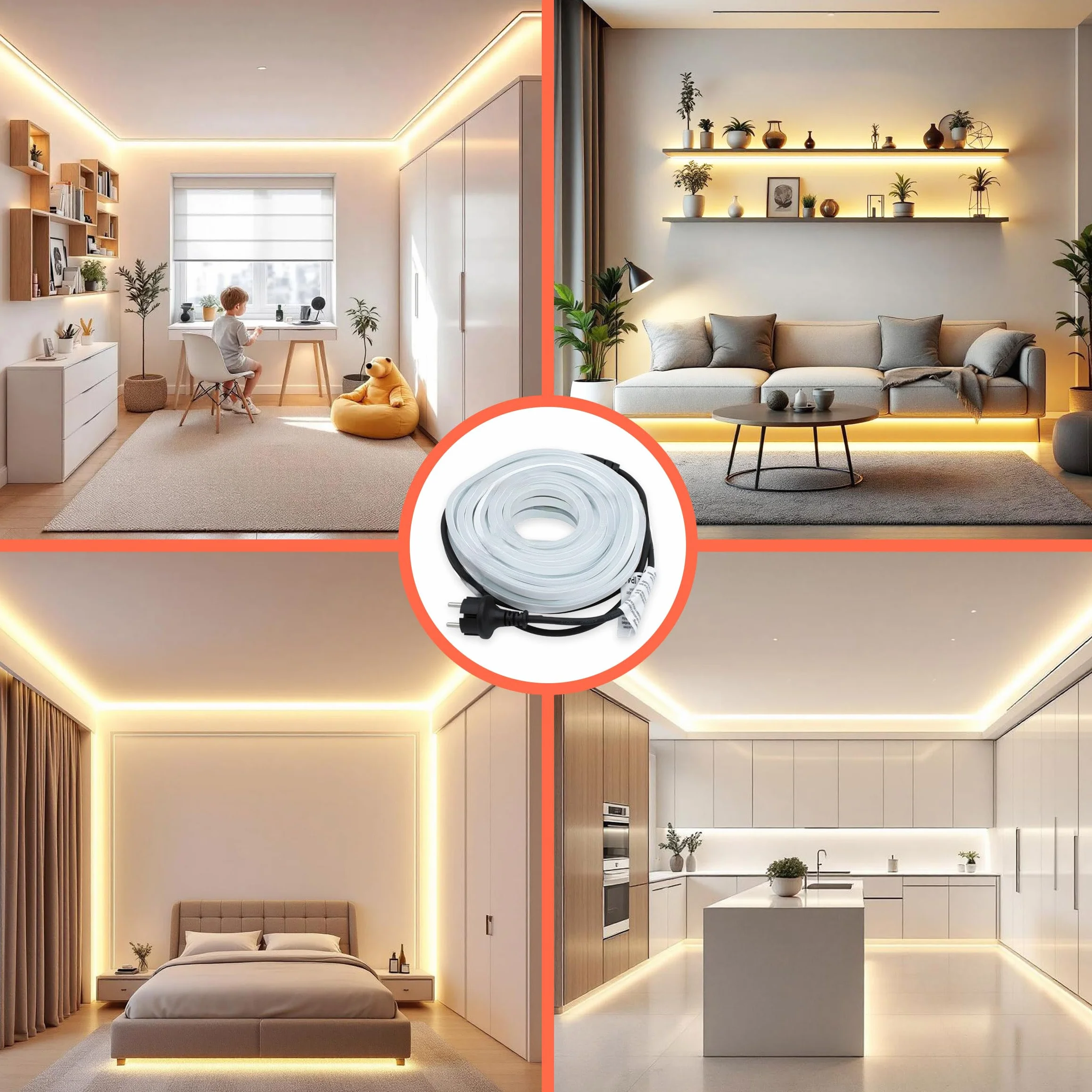 Spetebo Wąż świetlny LED, 10 m, ciepła biel, 900 diod LED, dekoracyjne oświetlenie zewnętrzne
