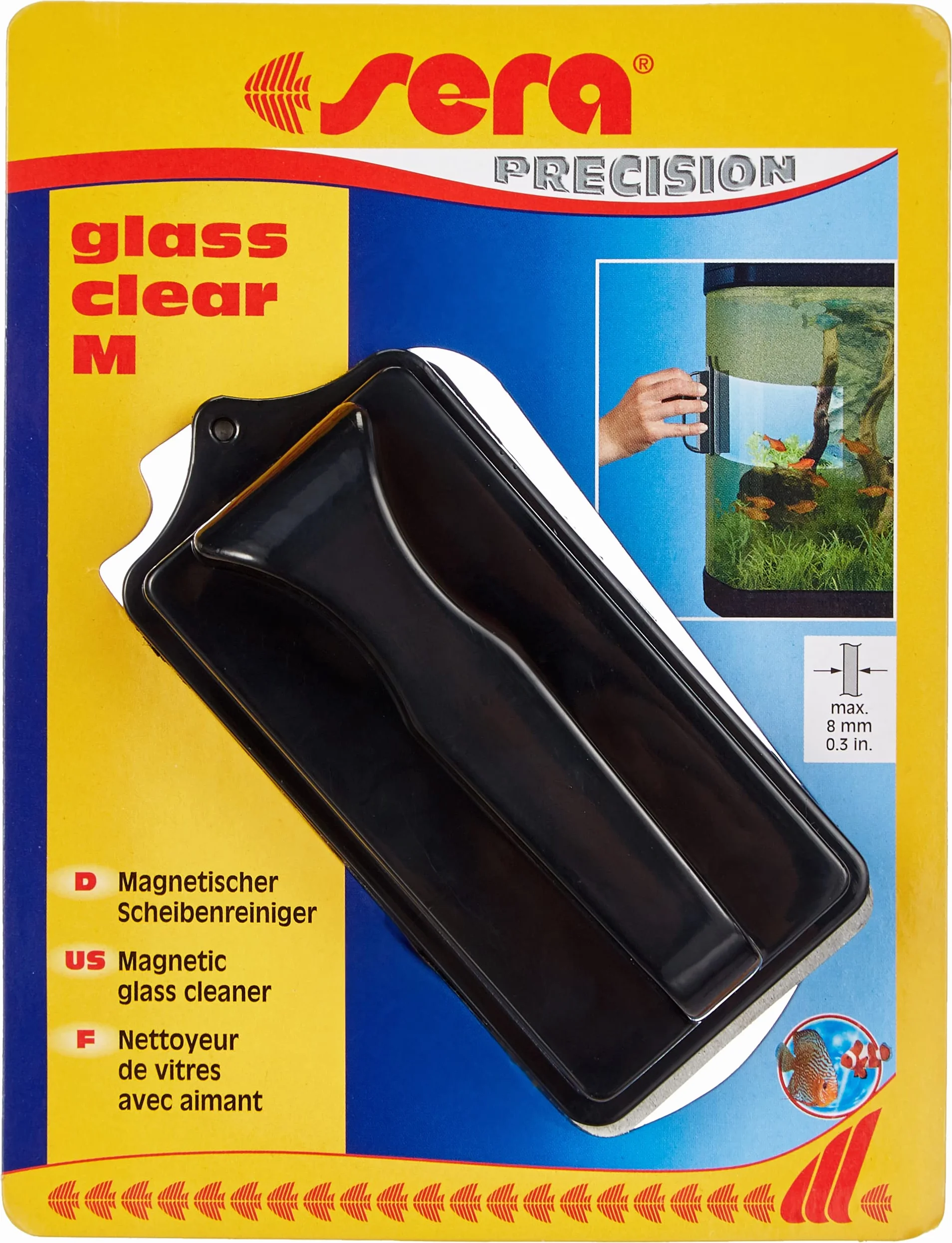 sera glass clear M – za pomocą tych magnesów można łatwo wyczyścić szklane szyby akwarium, 8 mm