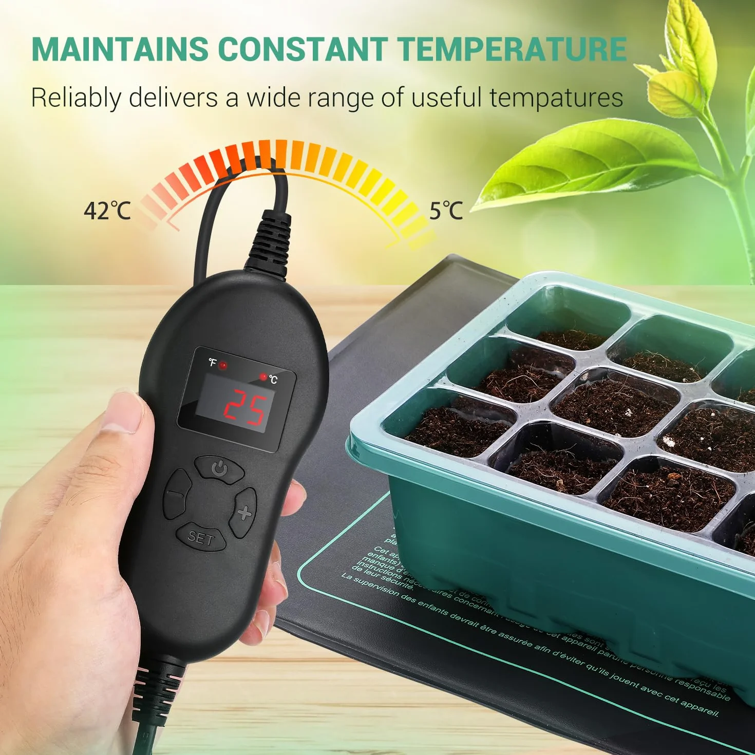 LERWAY Mata Grzewcza 30W 52×25 cm do Szklarni, Terrarium, Akwarium