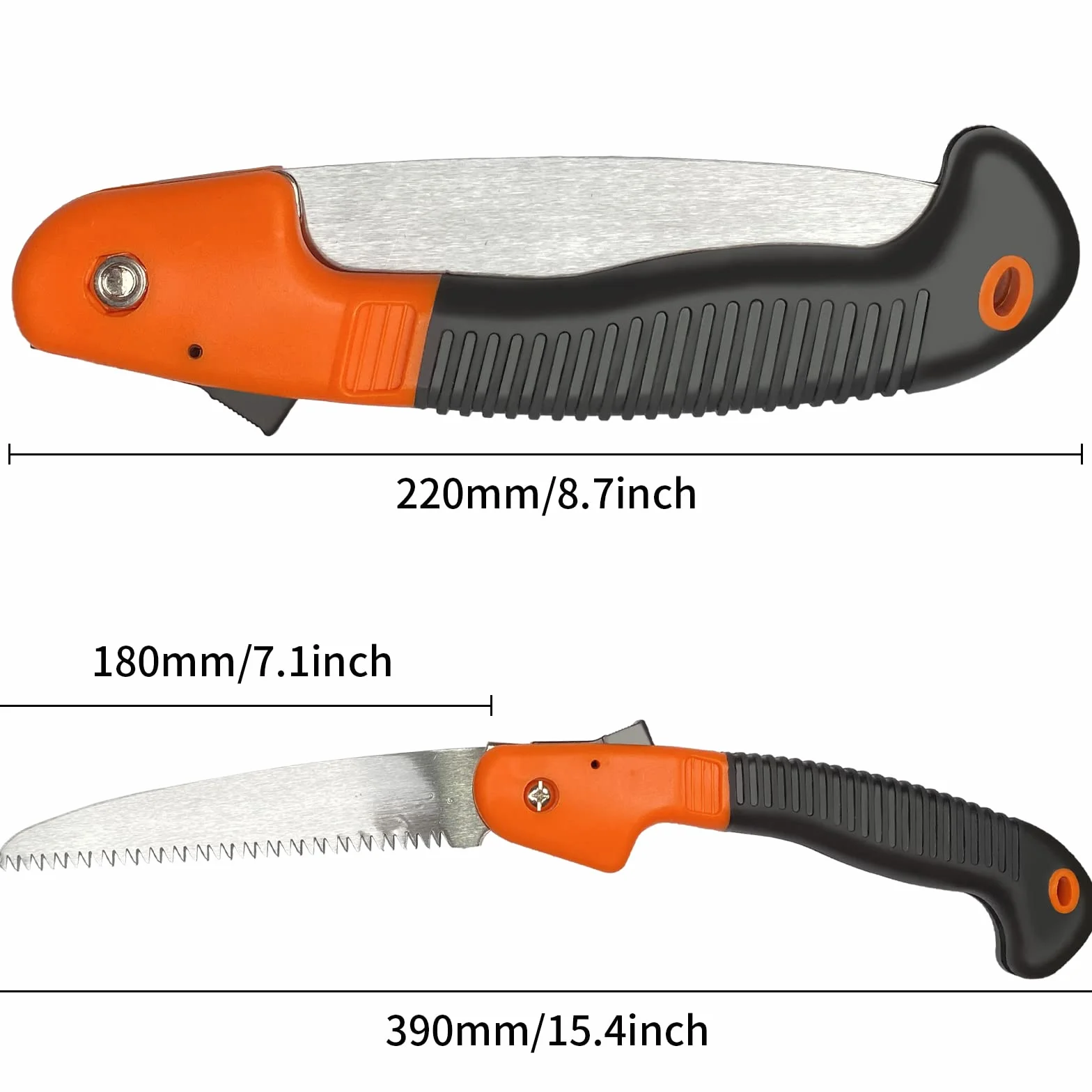 Piła składana 18 cm brzeszczot stalowy Newaner pomarańczowa