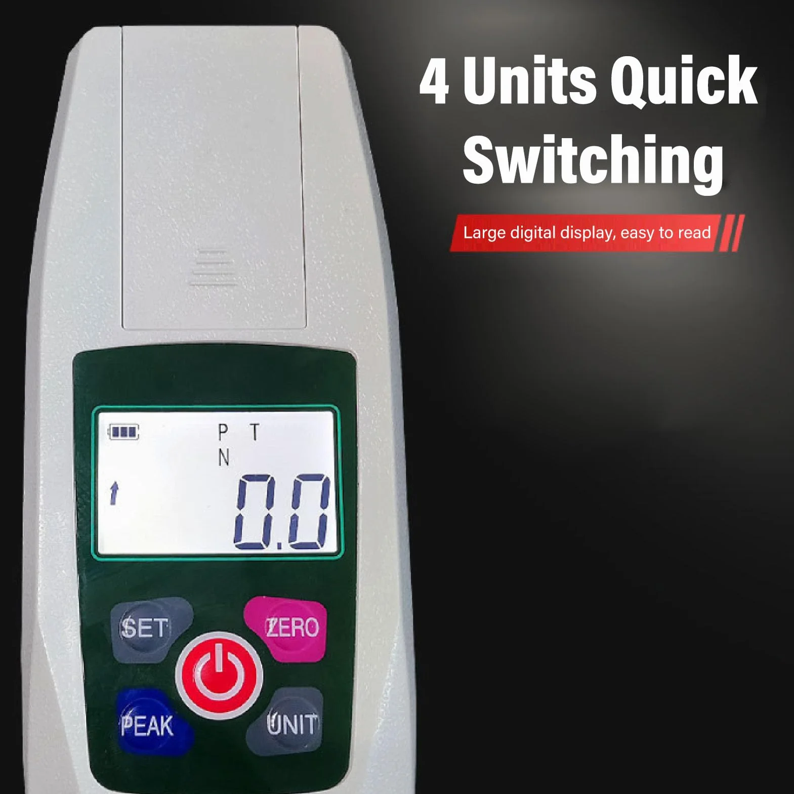 Cyfrowy Miernik Siły, Push Pull Tester 100N/10 Kg Pojemność z Maksymalnym Obokiem, 4 Jednostki Konwersja, Alarm Ograniczający kontrolę przemysłową, laboratoryjną i jakość -