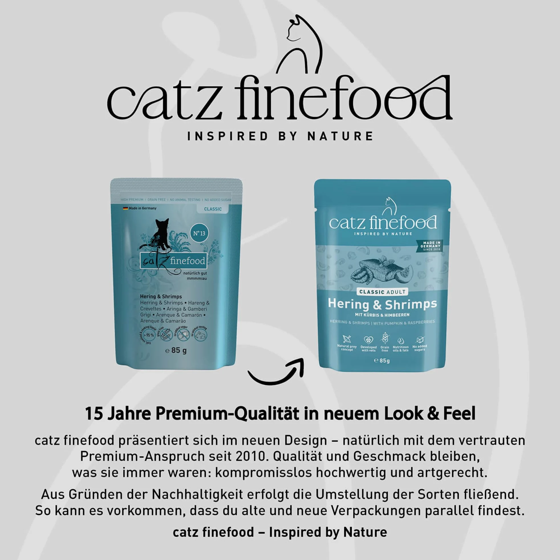 catz finefood N° 13 Śledź i krewetki karma dla kotów na mokro, 16 x 85 g