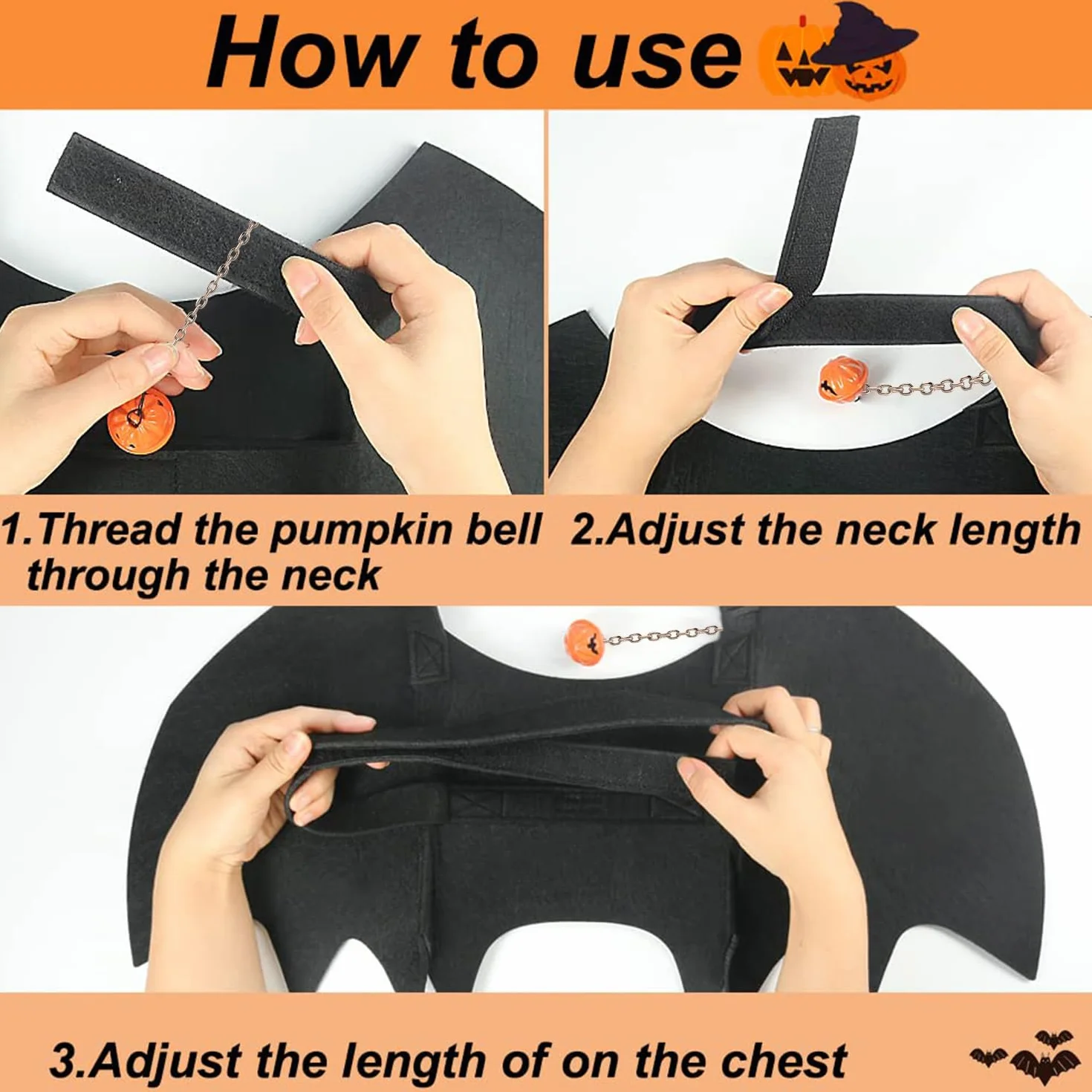 Kostium Psa na Halloween - Skrzydła Nietoperza dla Małego Psa (Czarny)