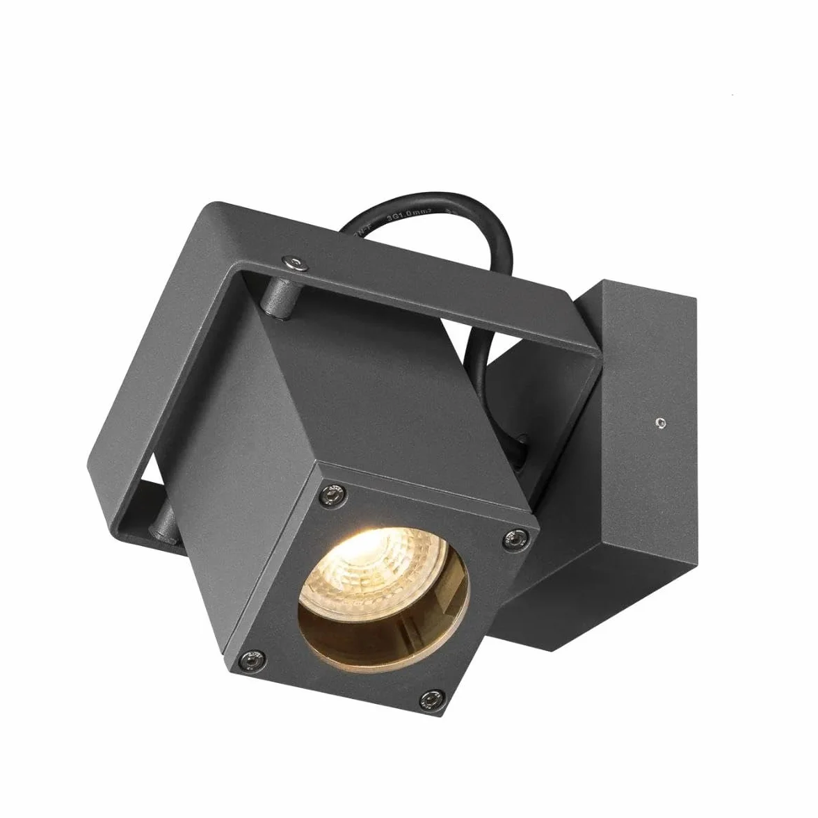 SLV Natynkowa lampa ścienna i sufitowa THEO BRACKET CW/oświetlenie ścian, ścieżek, wejść, zewnętrzny spot LED, natynkowa lampa outdoor, lampa ogrodowa, reflektor sufitowy / GU10 IP65 7W antracytowa