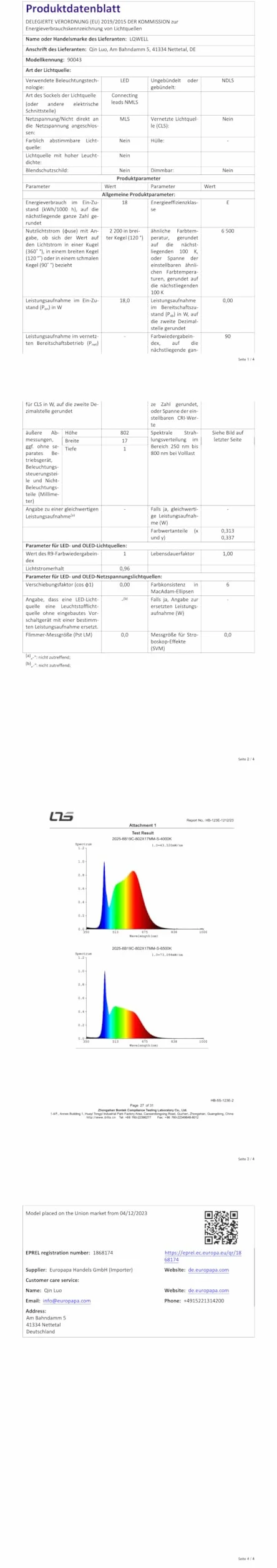 LQWELL® Lampa Sufitowa LED, IP44 Wodoodporna Lampa Łazienkowa Kwadratowa Płaska 18W 6000K 1600 Lm Cienka Do Salonu Łazienka Sypialnia Kuchnia PrzedpokÓJ Piwnica Biuro, 220 * 24 Mm