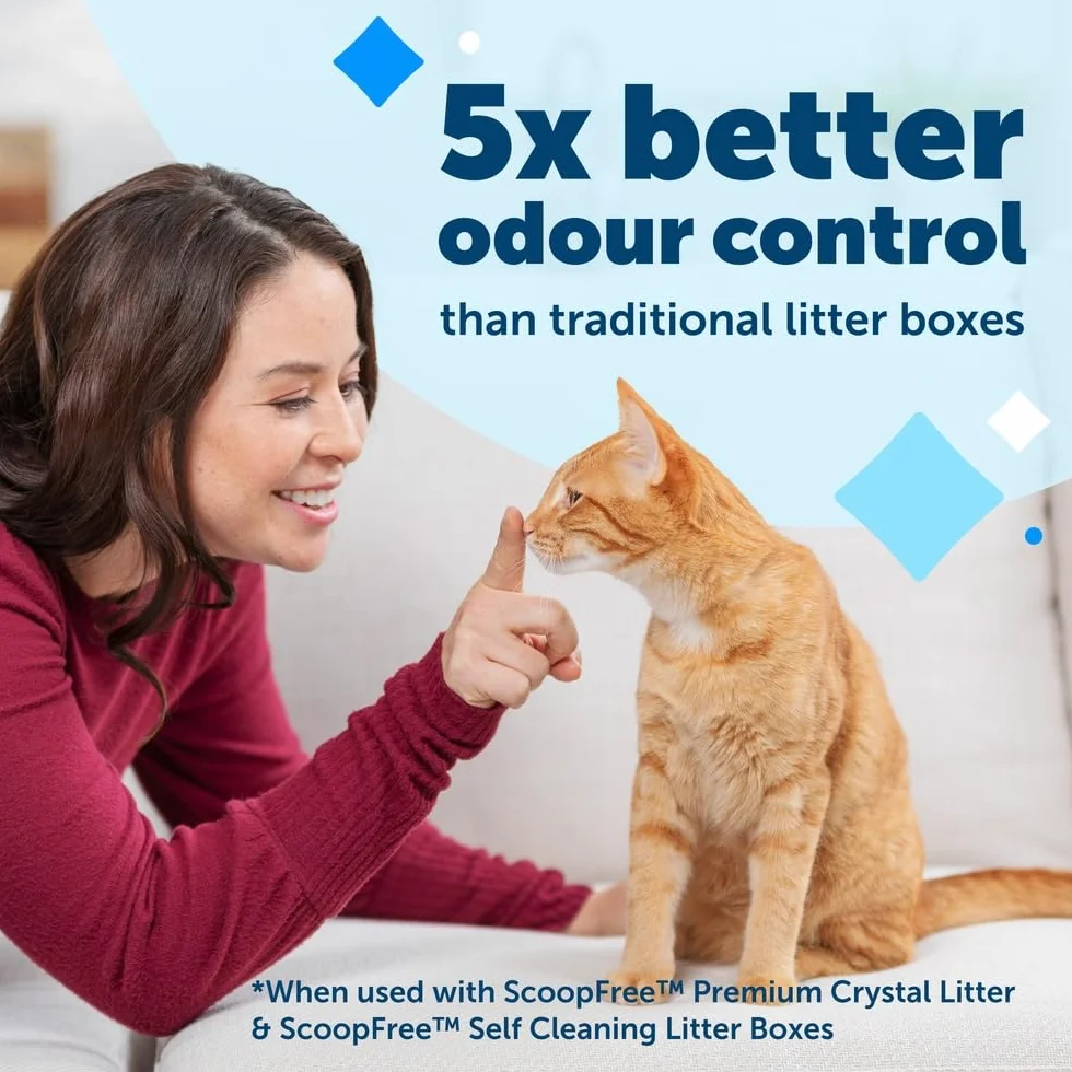 PetSafe ScoopFree wymienna kryształowa tacka na żwirek dla kotów, Samoczyszcząca automatyczna kuweta, wkłady uzupełniające - bezpyłowe, niezbrylające się, kontrola zapachów, zestaw 3 sztuk