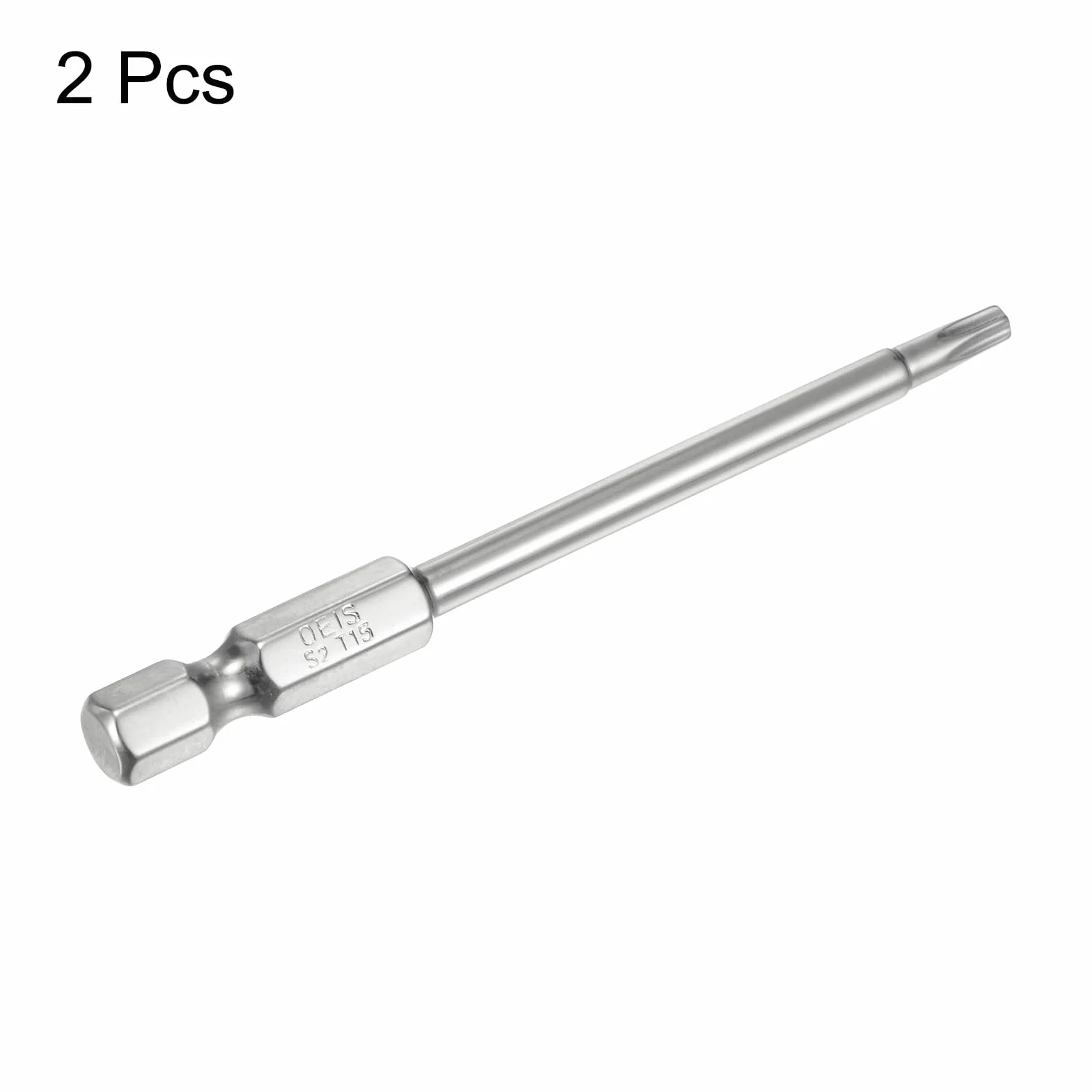 QUARKZMAN 2 szt. T15 Bezpieczeństwo Torx Bit 1/4" Sześciokątny trzpień 3" długi stalowy S2 Magnetyczny odporny na manipulacje Star Bity Wkrętak Torx z otworem do usuwania śrub Mocowanie