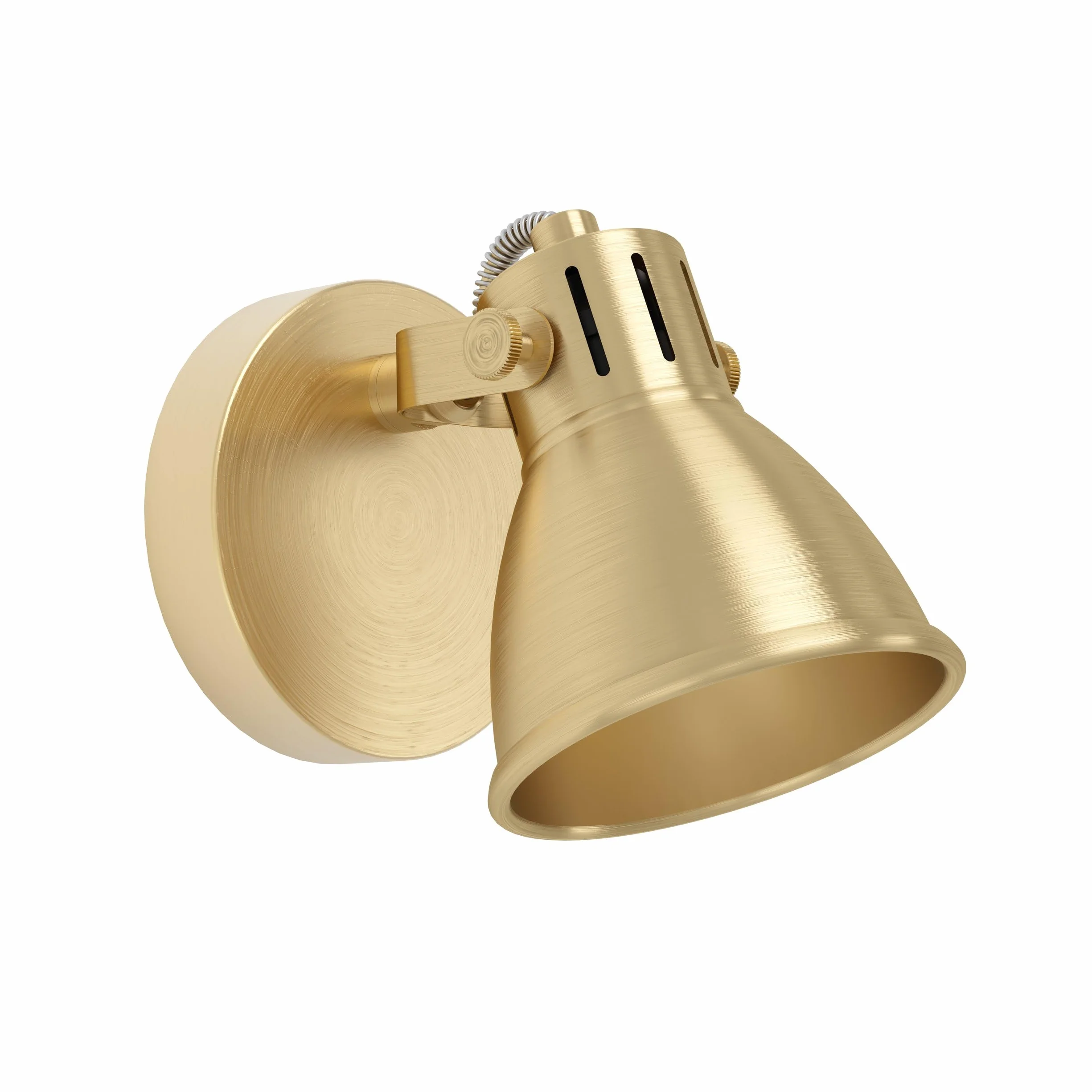 EGLO LED lampa ścienna Seras, lampka wewnętrzna, kinkiet z odchylanym spotem, światło korytarzowa z metalu w kolorze szczotkowanego mosiądzu, oświetlenie ścienne z żarówką GU10, ciepła biel