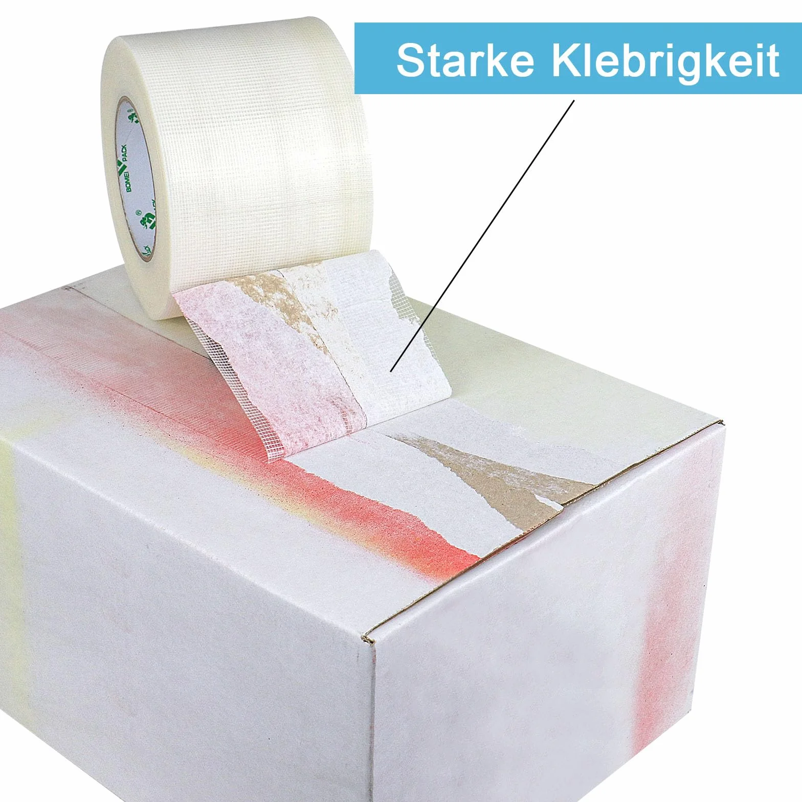 BOMEI PACK [50 m x 100 mm taśma pancerna, przezroczysta, wodoodporna, ekstremalnie odporna na rozdarcie, taśma Gaffa Tape, Duct Tape