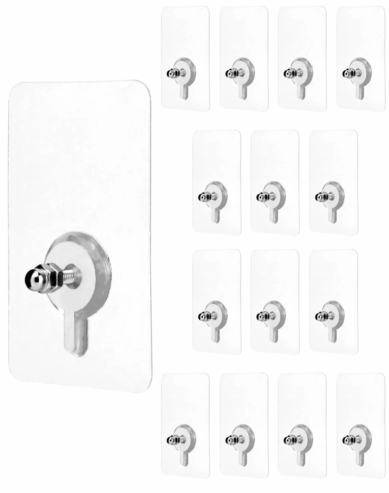QWORK® 15 sztuk wkręty samoprzylepne do montażu na ścianie - pręt wkręta 14mm - 5 x 8 cm - obciążenie 10 kg - klejenie i wiercenie
