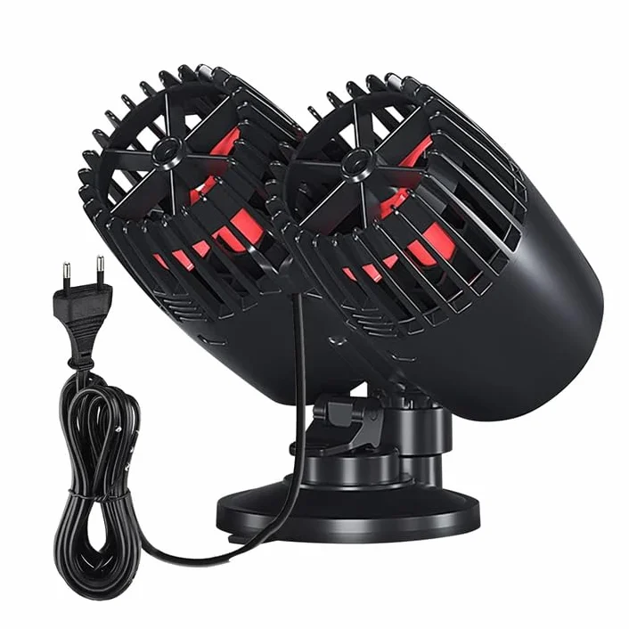 PORFOYO Pompa Przepływowa Do Akwarium, 20000 L/H, 25 W, 220 V, Pompa Cyrkulacyjna Do Akwarium Z Wodą Słodką I Słoną, Wychylna O 360°, Ultra Cicha, Z Podwójną Głowicą, Czarna